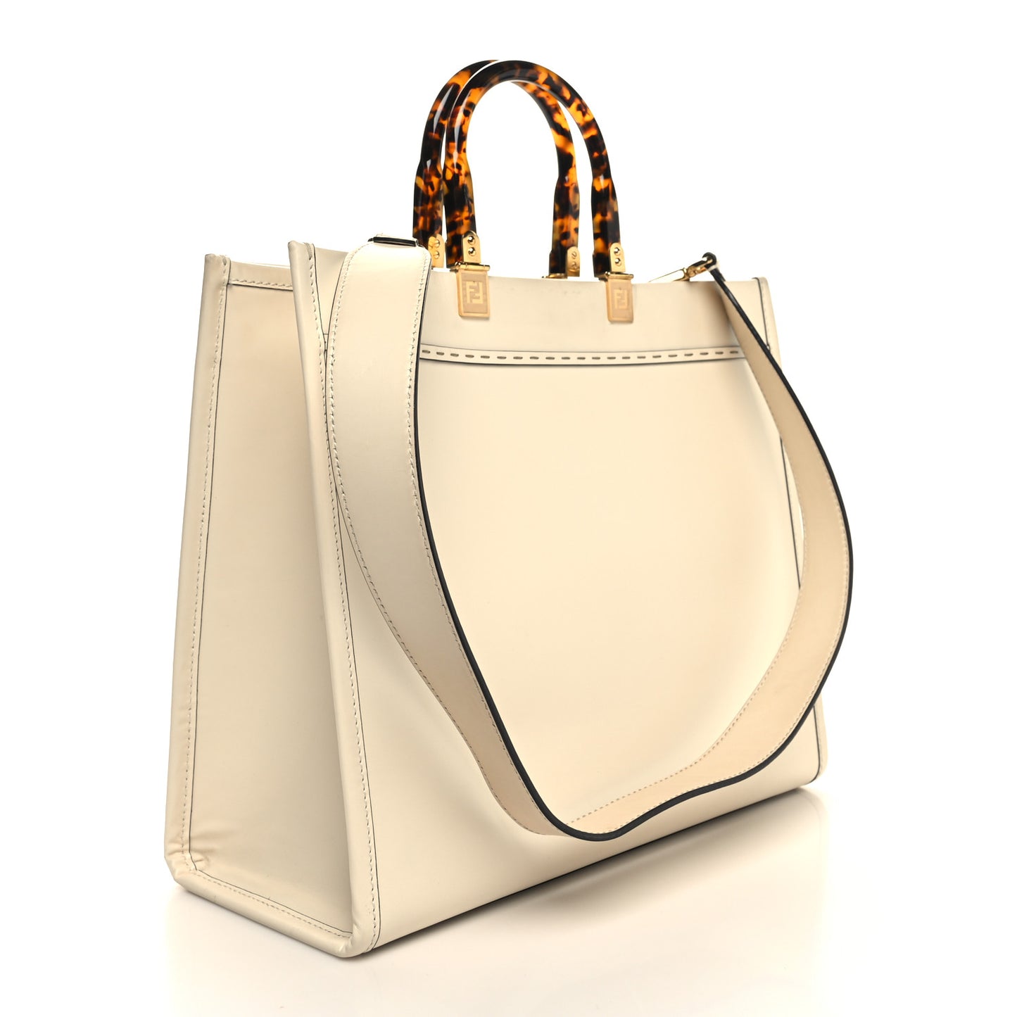 Vitello King Plexiglass Medium Fendi Sunshine Shopper Tote White Ice