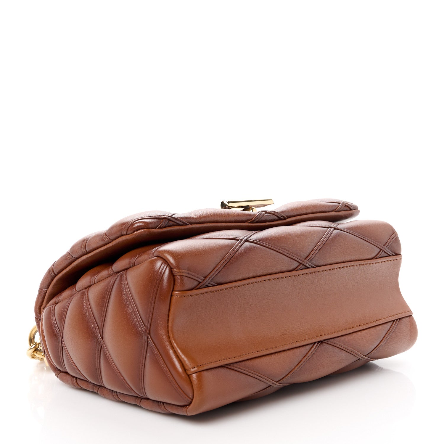 Louis Vuitton Lambskin Malletage Top Handle GO-14 MM Tan 5 of 11