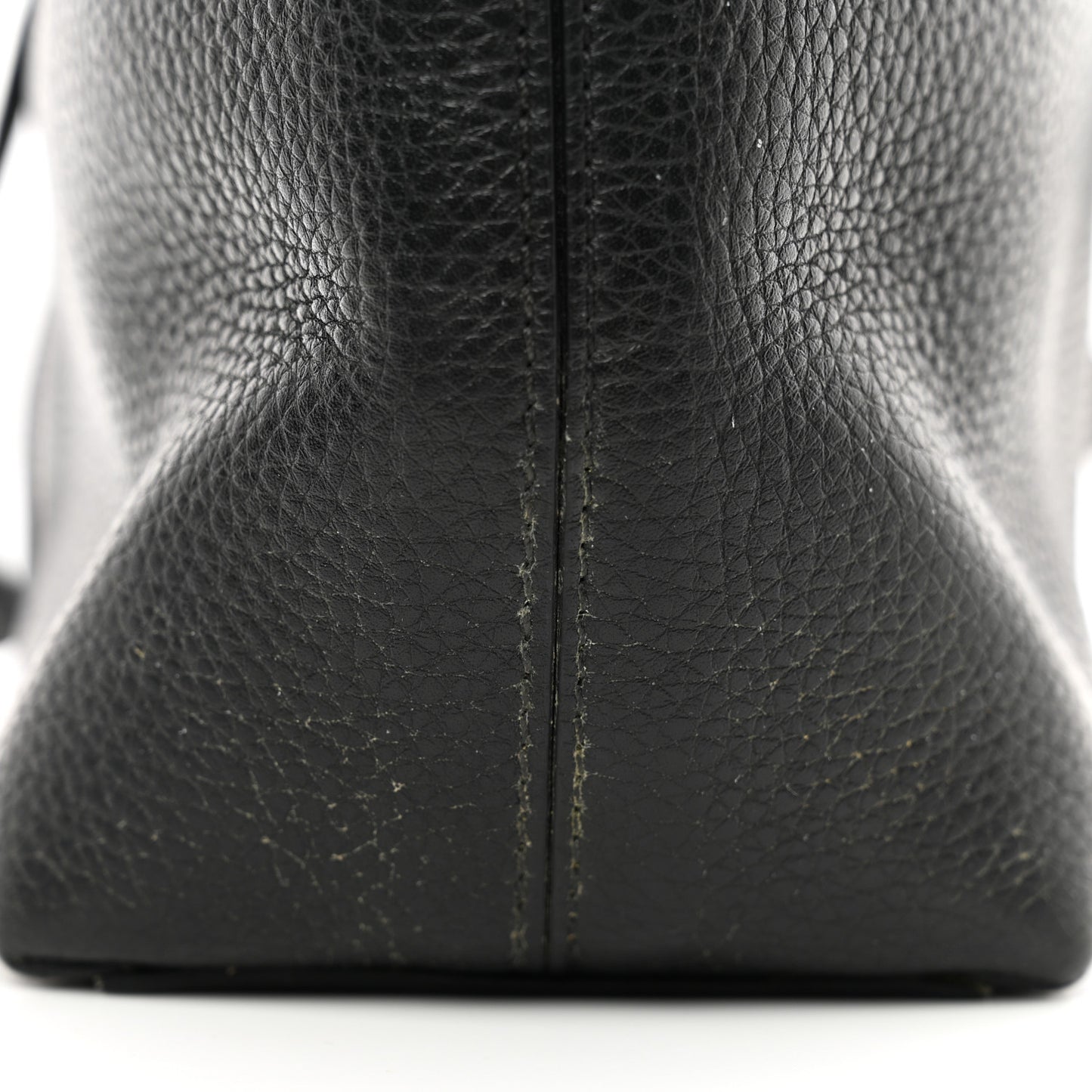 Grained Calfskin Small Rockstud Shoulder Tote Black