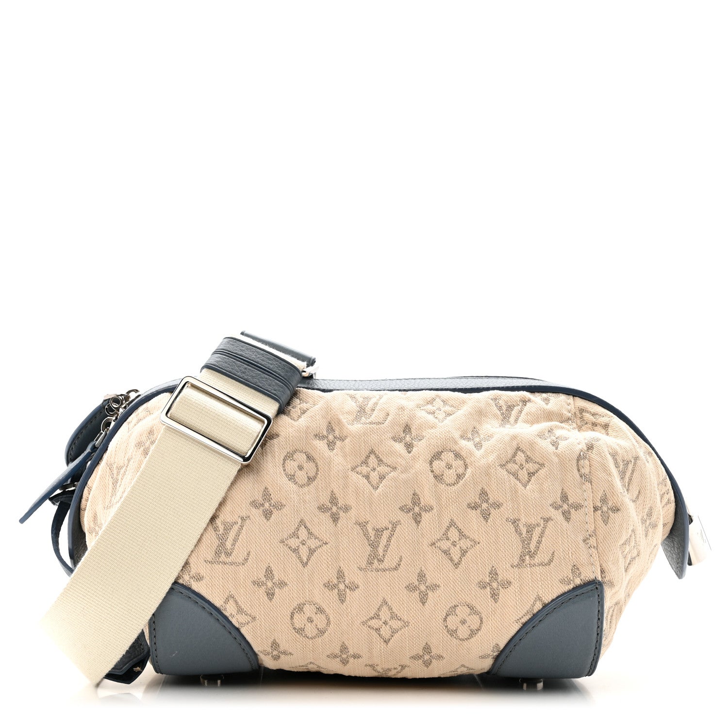Louis Vuitton Monogram Denim Pochette Round Blue 1843887
