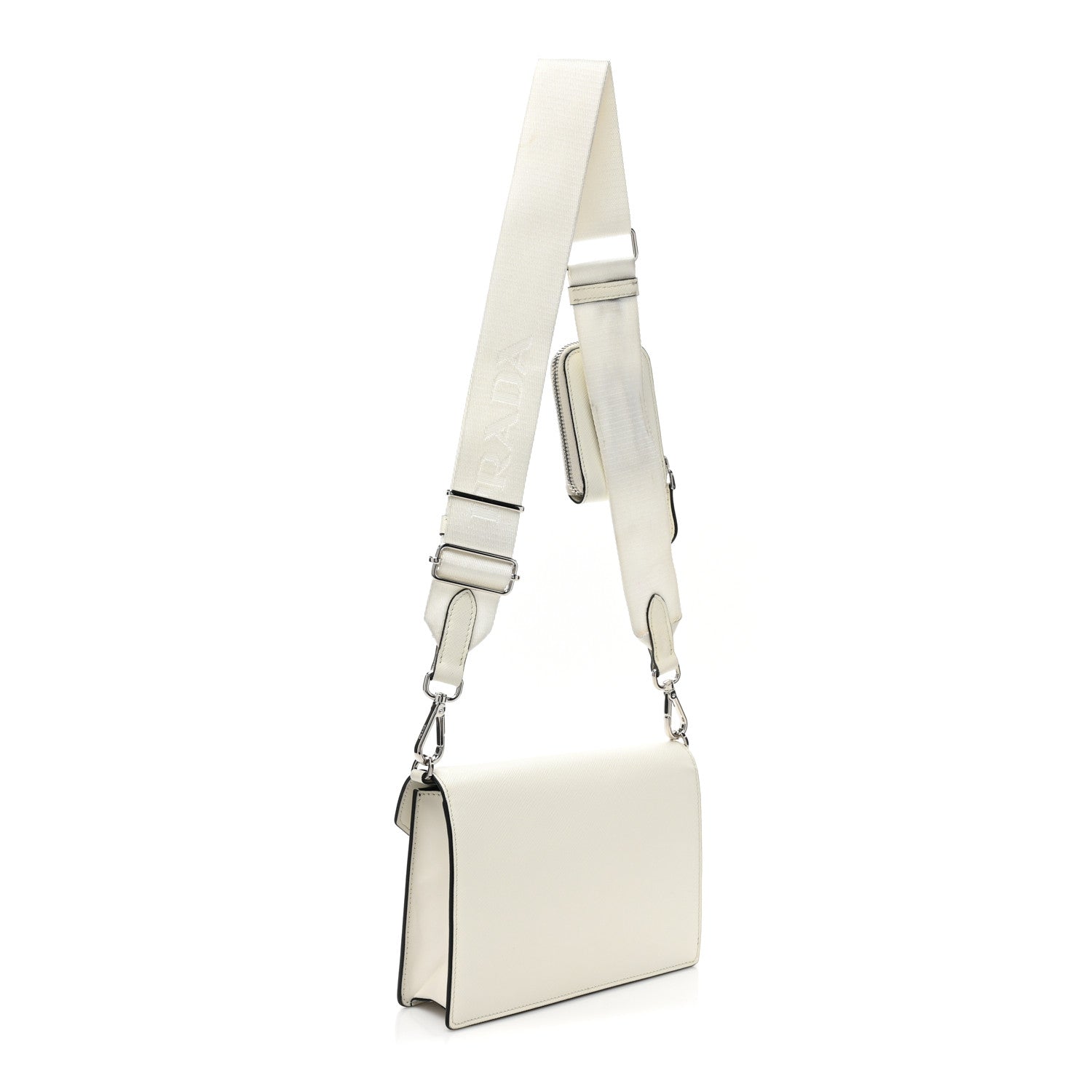 Prada Saffiano City Calfskin Mini Envelope Bag White 2 of 8