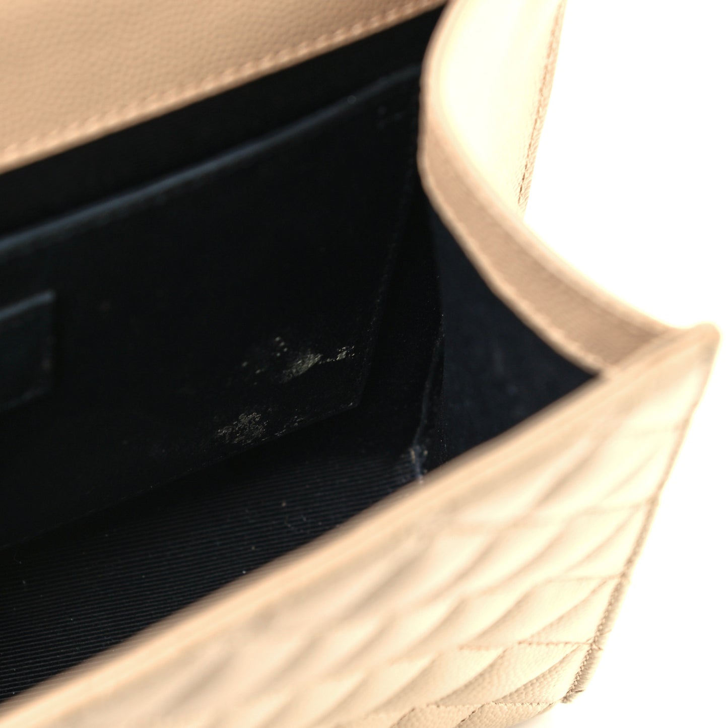 Grain De Poudre Textured Mixed Matelasse Medium Triquilt Monogram Satchel Dark Beige