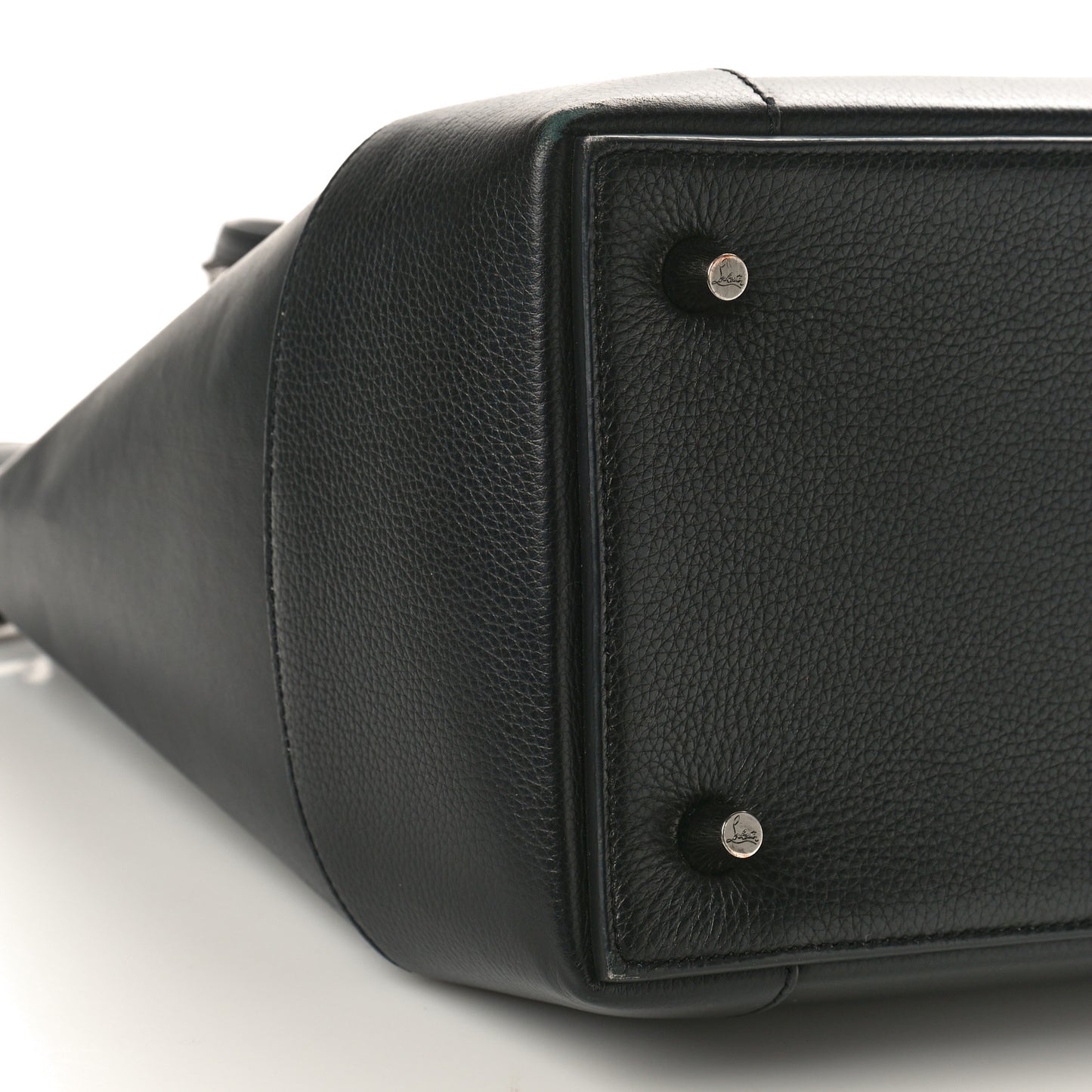 Grained Calfskin Spike Large Eloise Tote Black