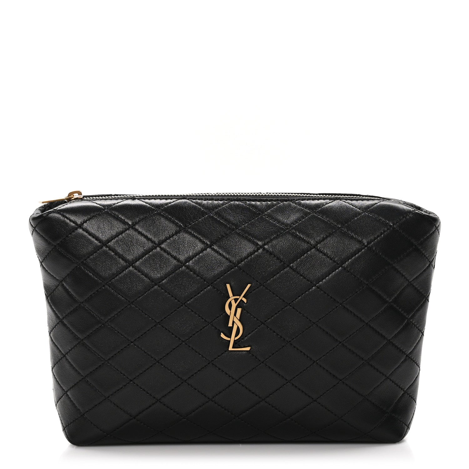 Saint Laurent Lambskin Quilted Gaby Cosmetic Pouch Black 1 of 11