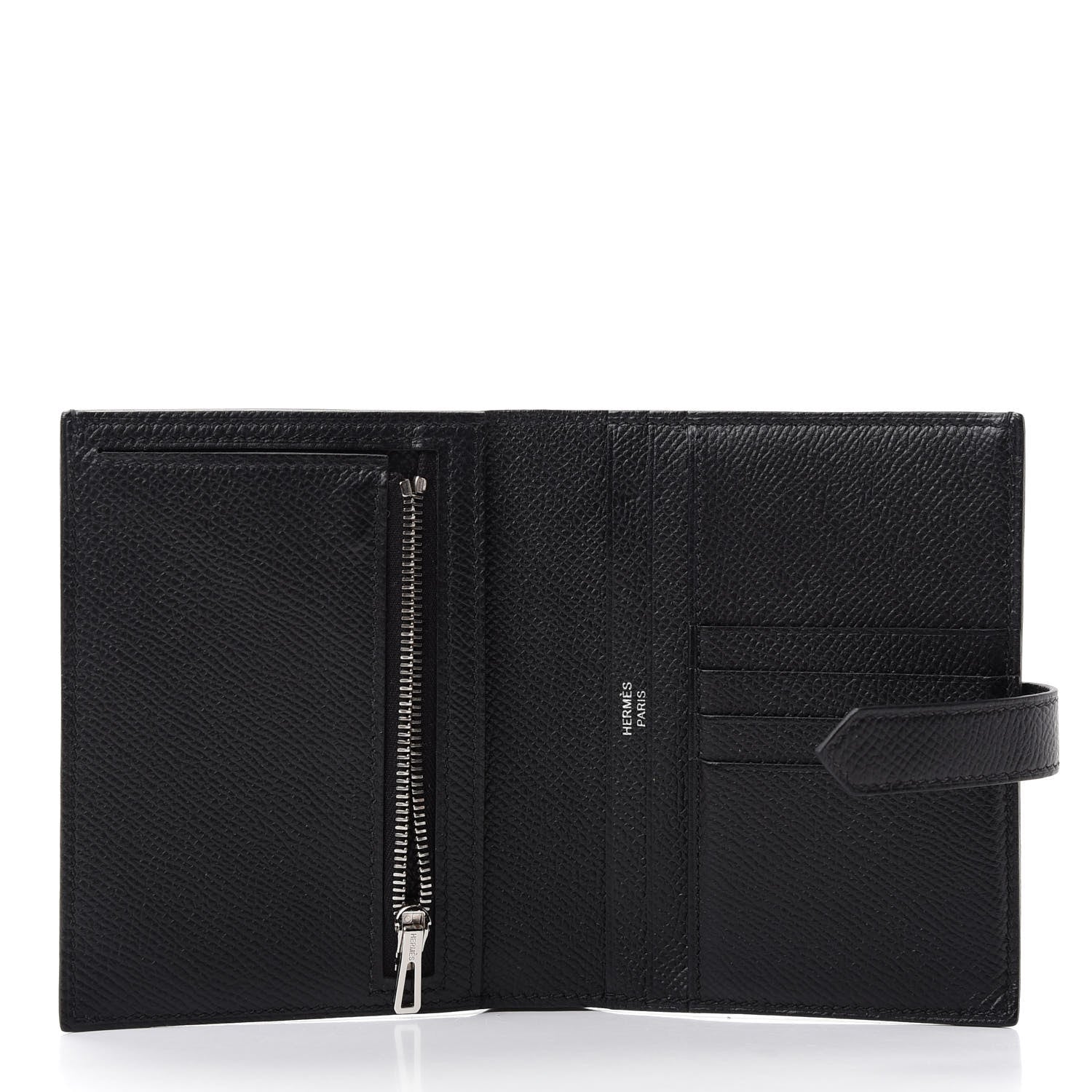Hermes Epsom Bearn Compact Wallet Black 5 of 7