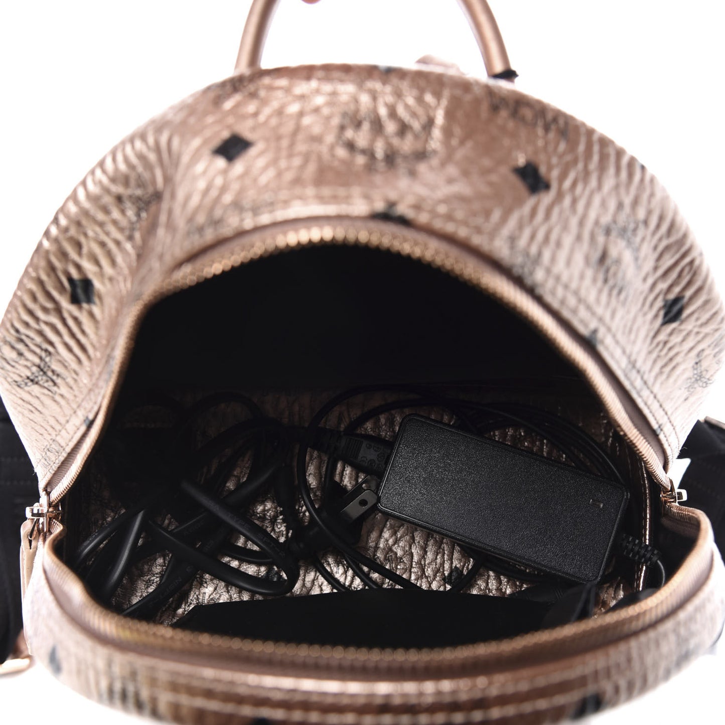 Metallic X Wizpak Visetos Studded Sound System Speaker Backpack Champagne Gold