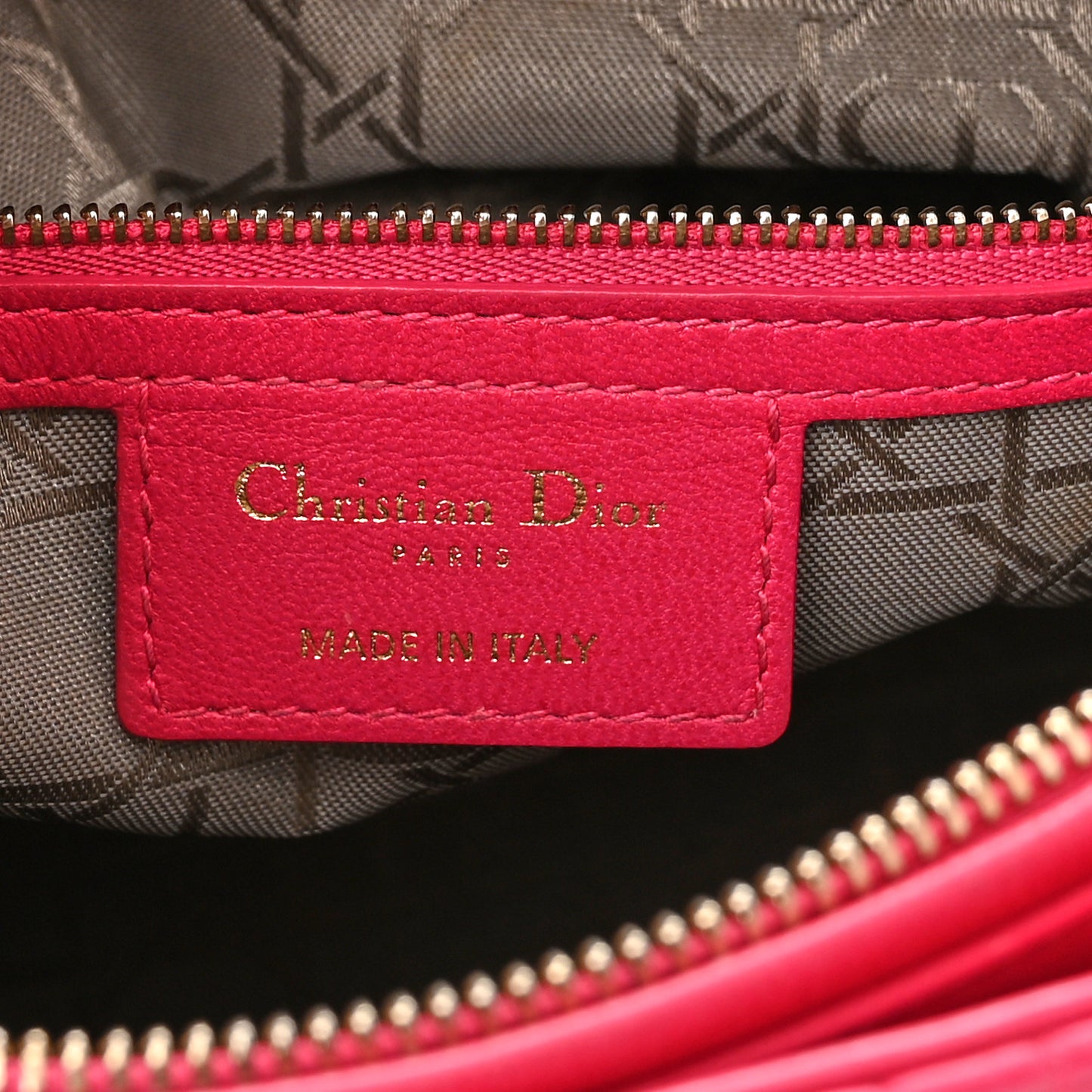 Lambskin Cannage Large Lady Dior Fuchsia