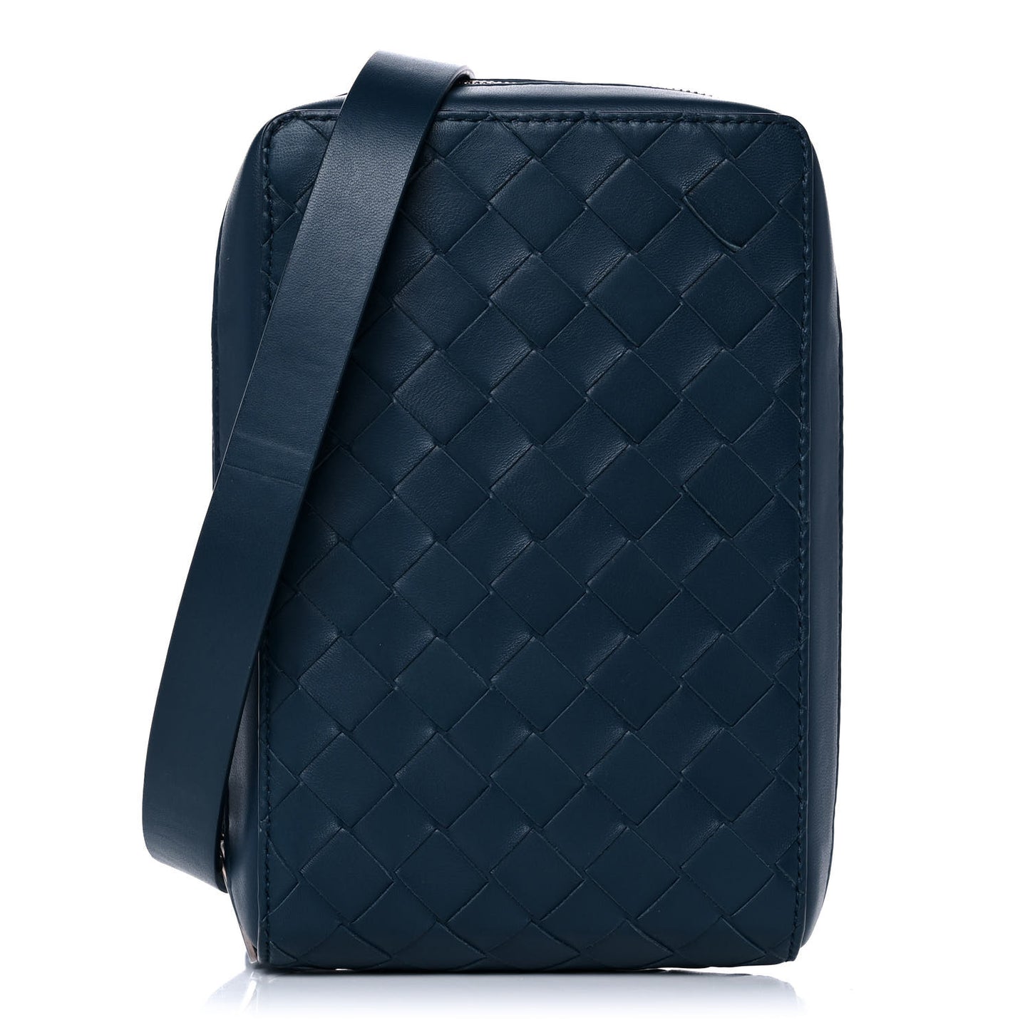 Nappa Intrecciato Crossbody Bag Navy
