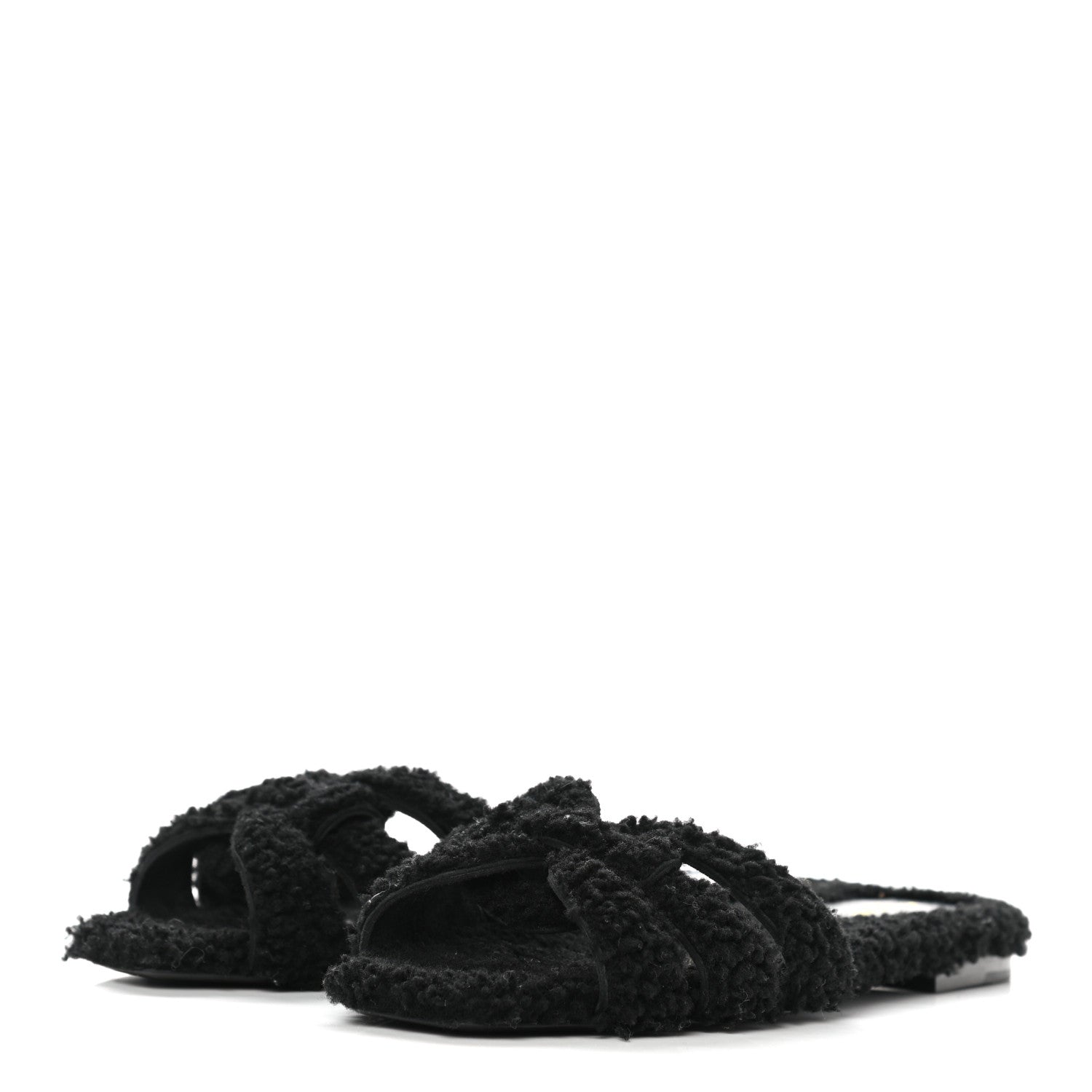 Saint Laurent Shearling Tribute Flat Mules 37.5 black 3 of 8