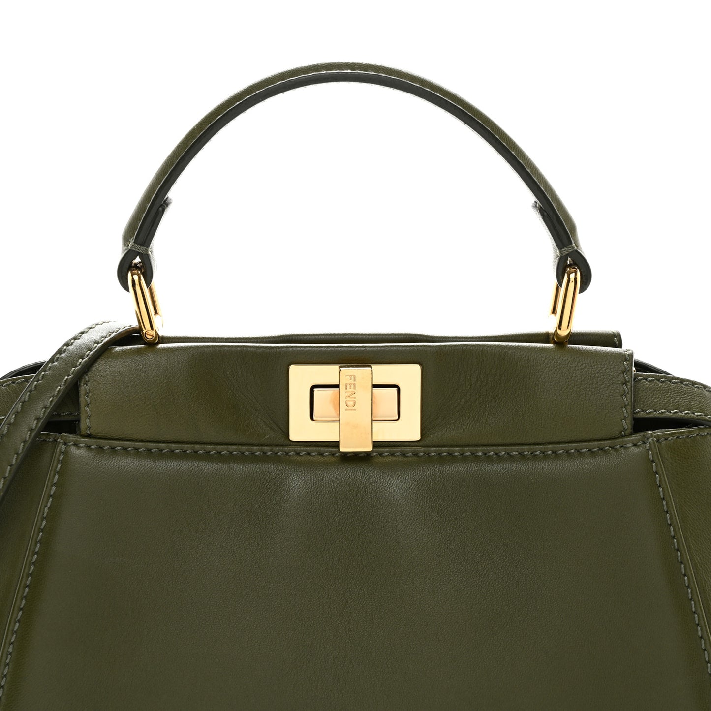 Nappa Mini Peekaboo Iconic Satchel Verde Equatore