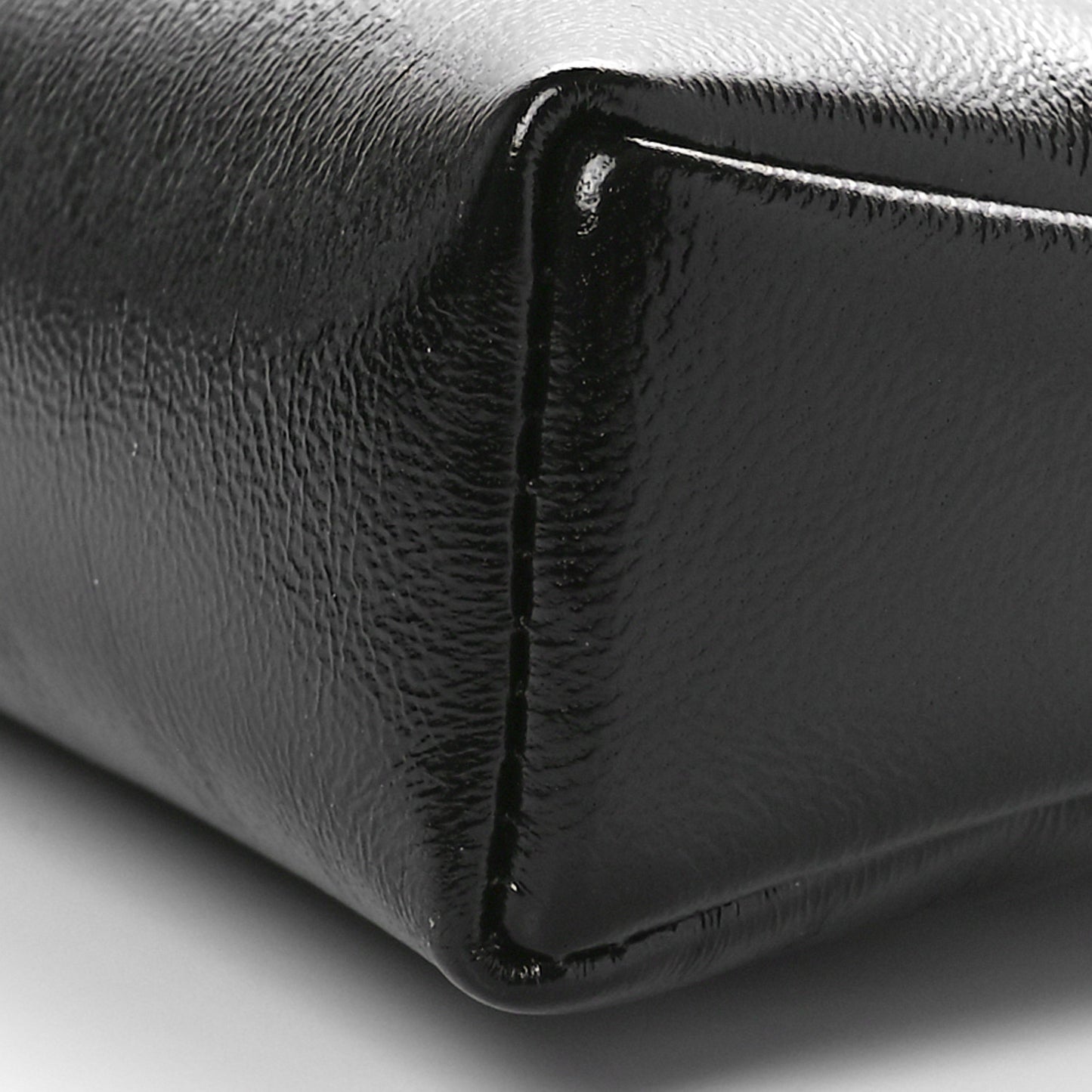 Shiny Crumpled Calfskin Quilted Nano 31 Shopping Bag Black