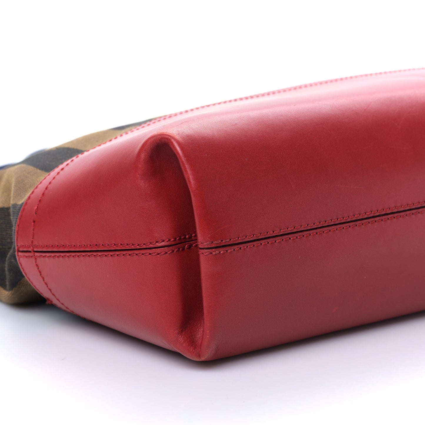 Pequin Cuoio Vegetale Medium Roll Tote Tobacco Rosso Blue