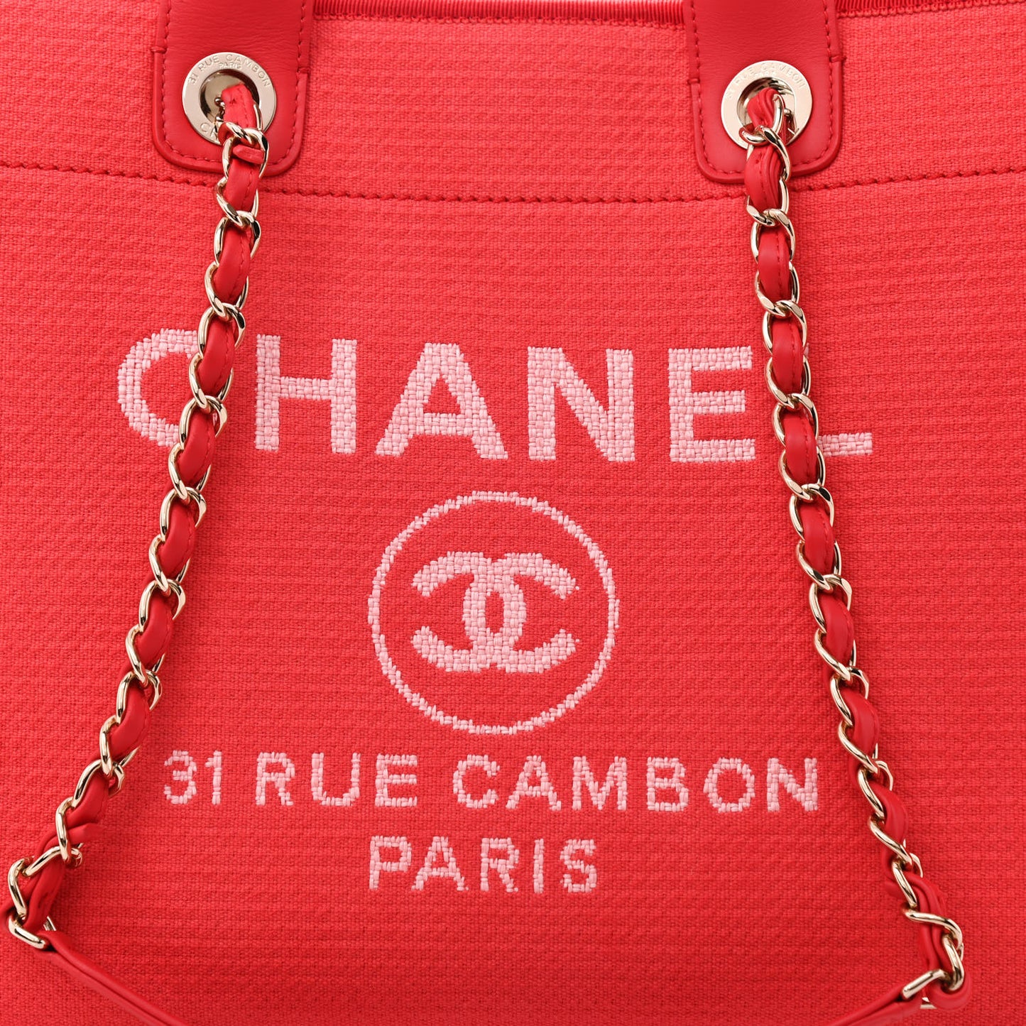 Canvas Large Deauville Tote Red
