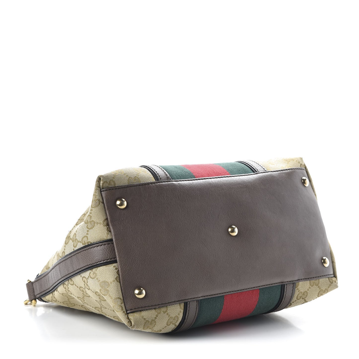 Monogram Web Rania Top Handle Bag Brown