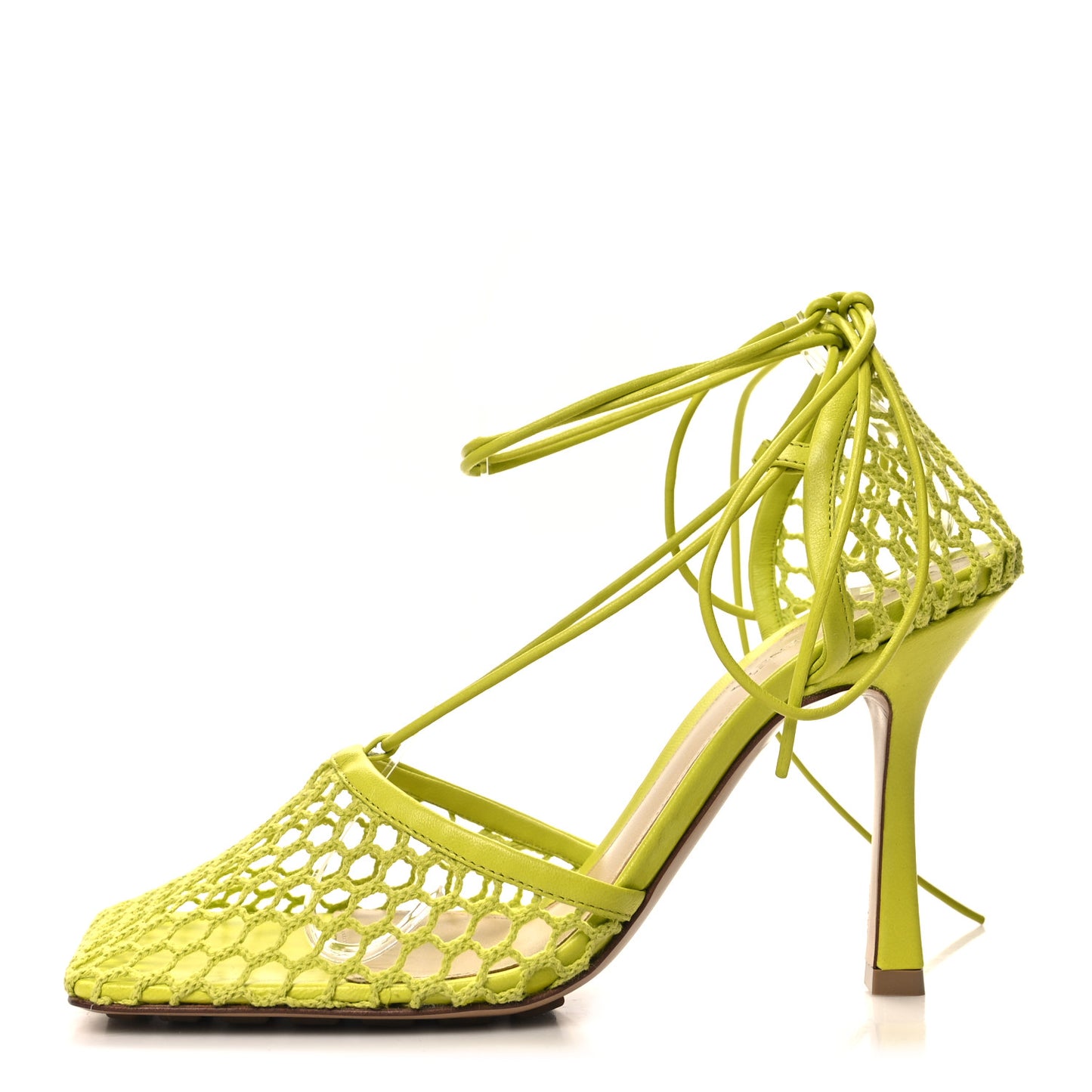 Mesh Nappa Stretch Ankle Tie Sandals 39 Kiwi