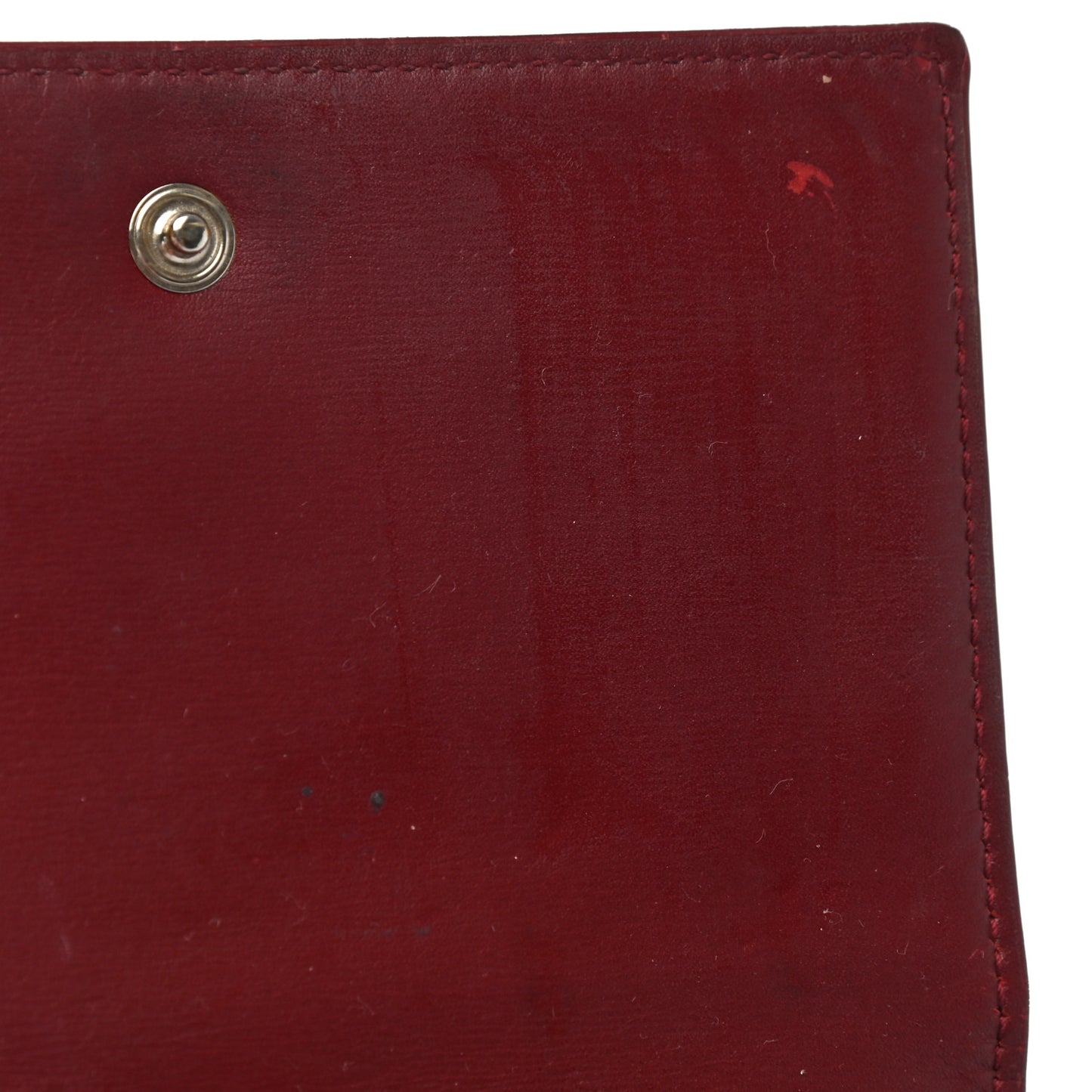 Calfskin Fragments Flap Wallet Dark Red
