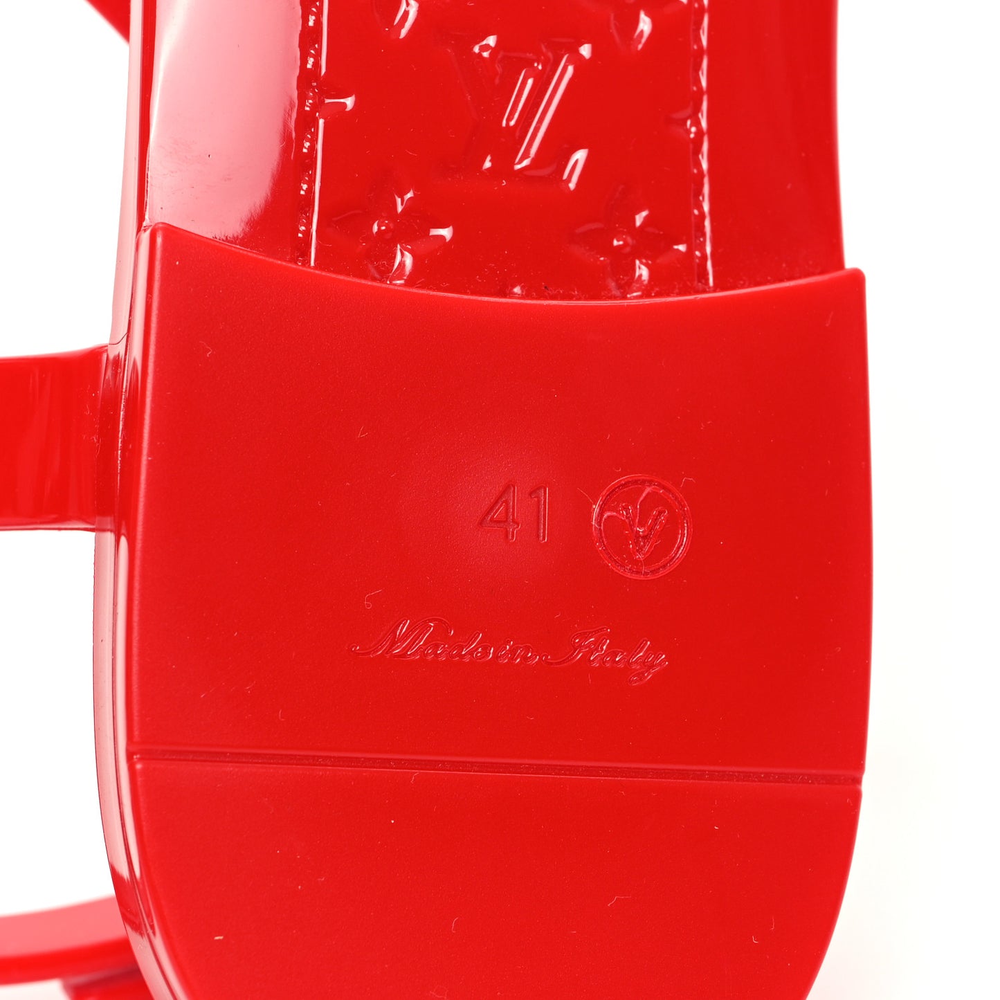 Rubber Bikini Thong Flat Sandals 41 Red