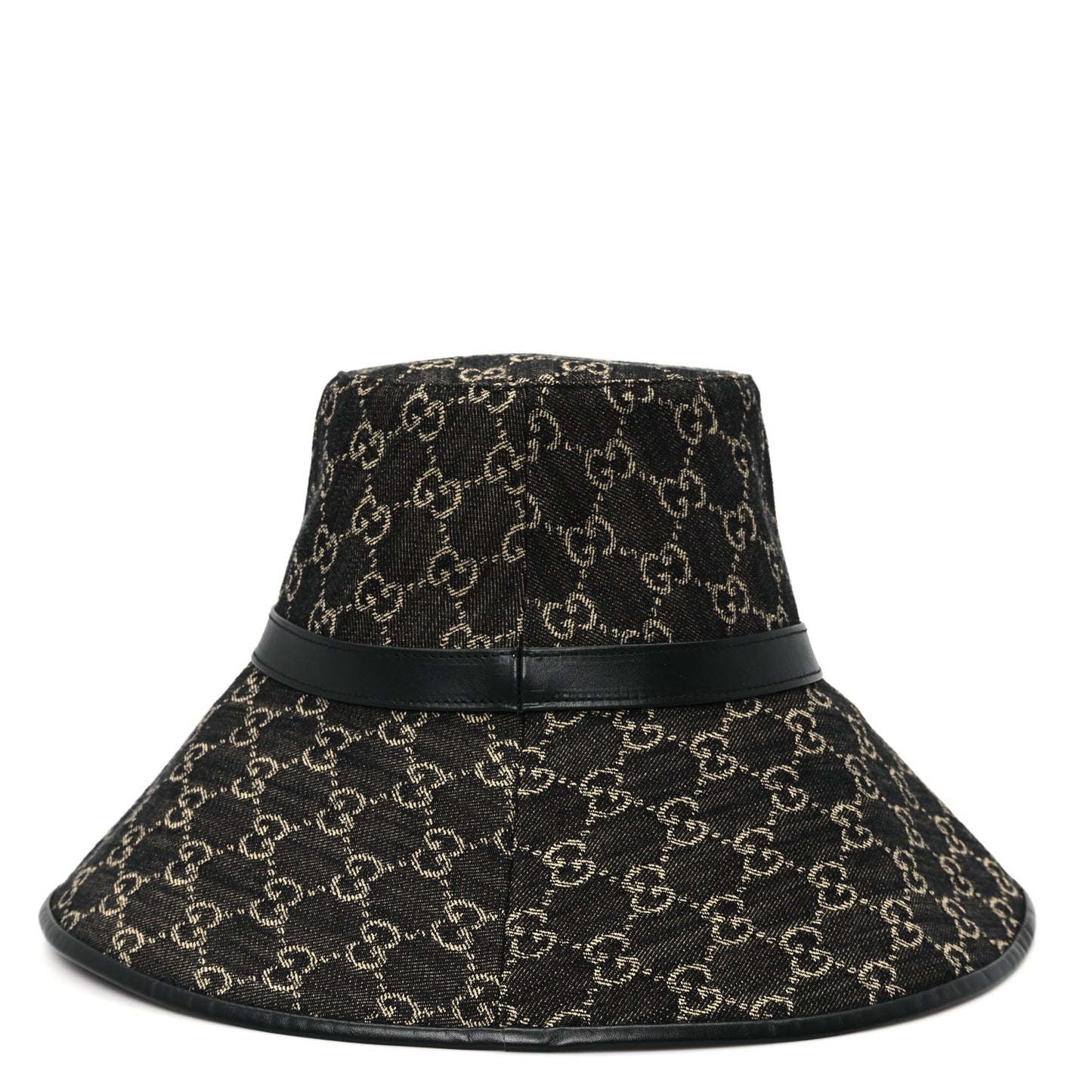 Monogram Wide Brim Hat M Black