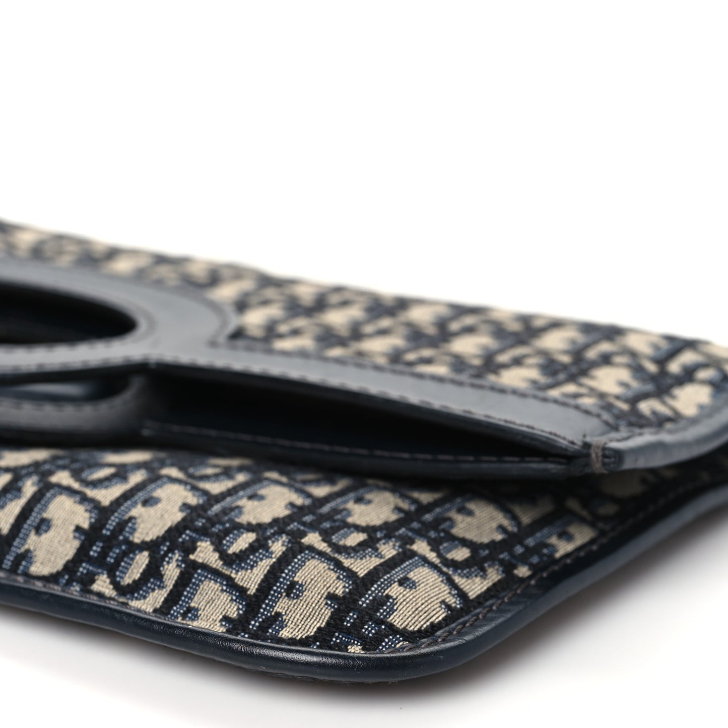 Oblique Fold Over Clutch Blue