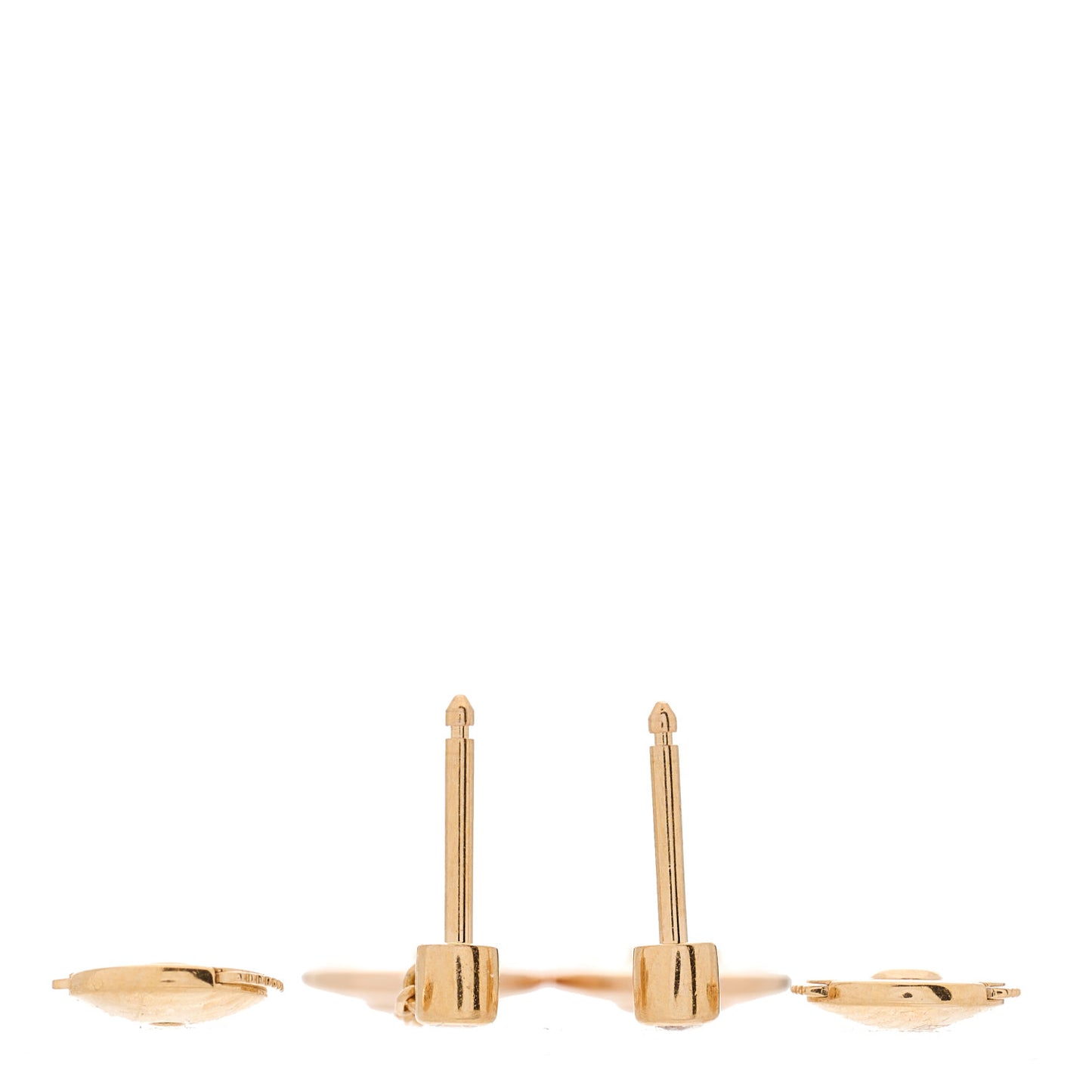 18K Pink Gold Diamond C De Cartier Logo Drop Earrings