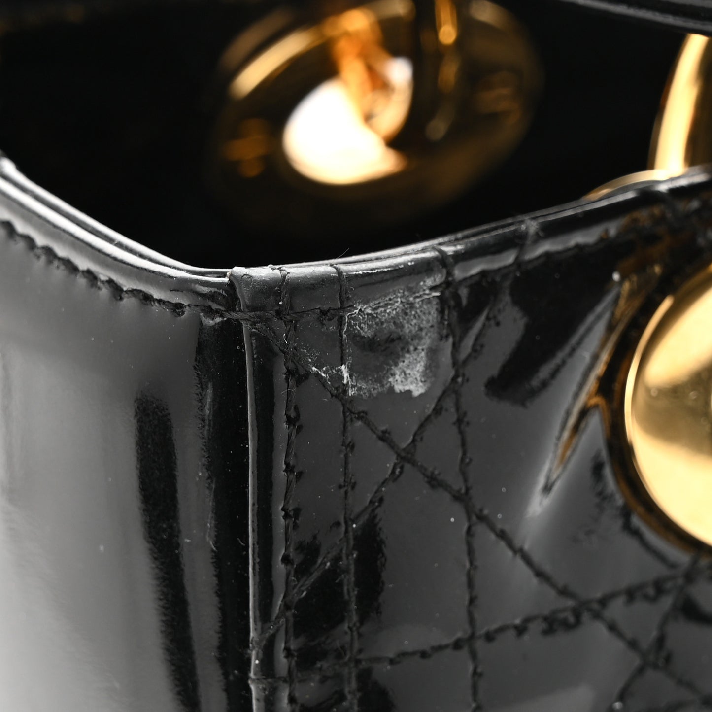 Patent Cannage Medium Lady Dior Black