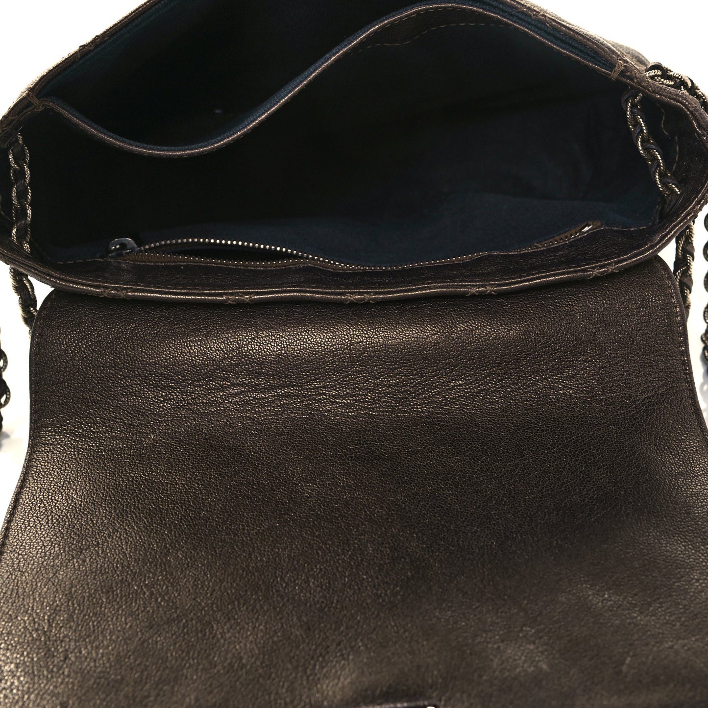 Lacquered Lambskin Baroque The Large Single Flap Bronze