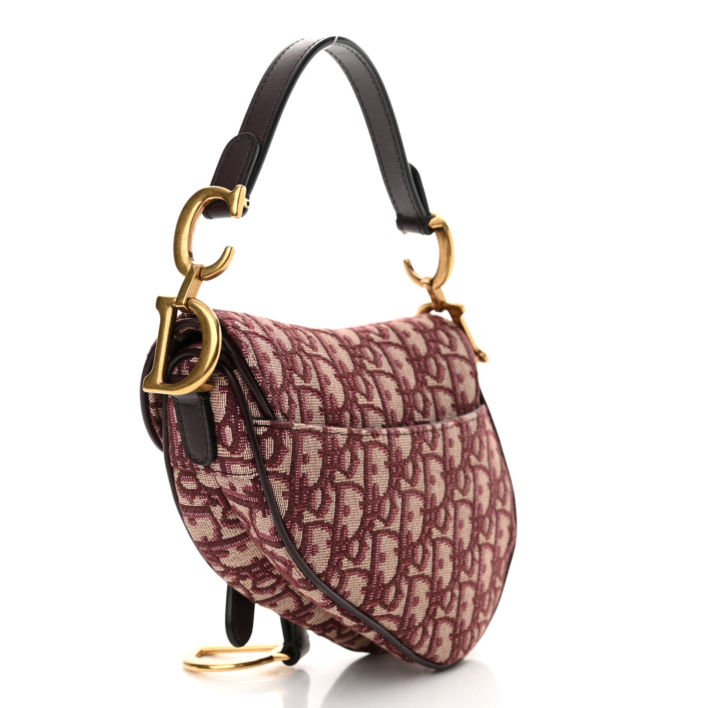 Oblique Mini Saddle Bag Burgundy