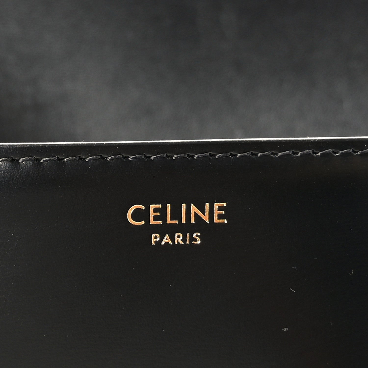 Celine Shiny Calfskin Triomphe Shoulder Bag Black 7 of 9