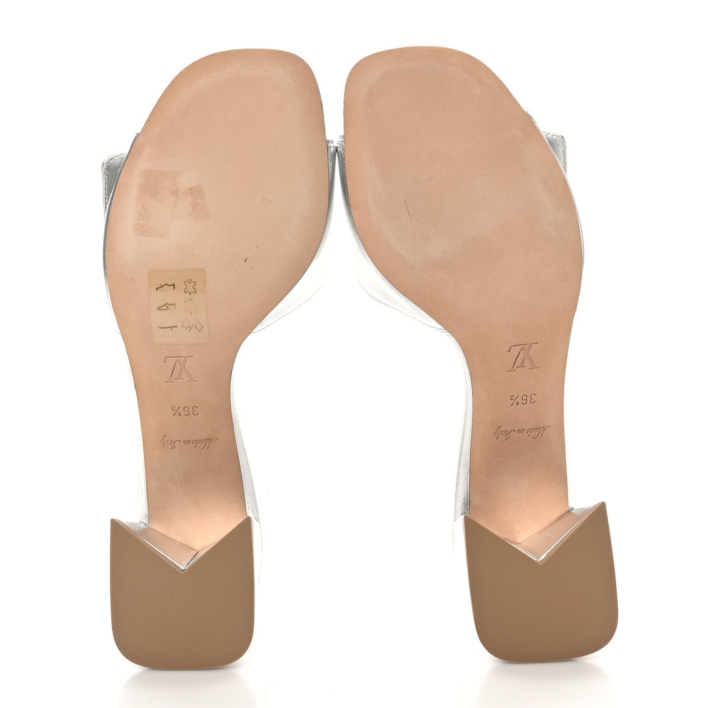 Metallic Calfskin Shake 5.5cm Mule 36.5 Silver