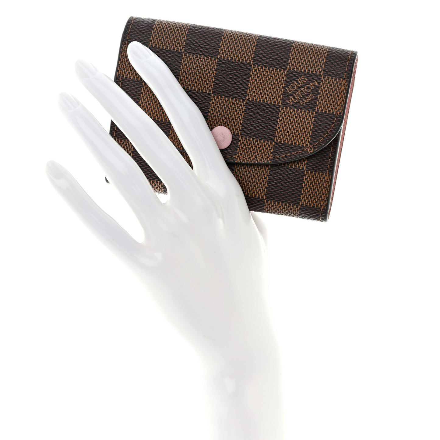 Damier Ebene Rosalie Coin Purse Rose Ballerine