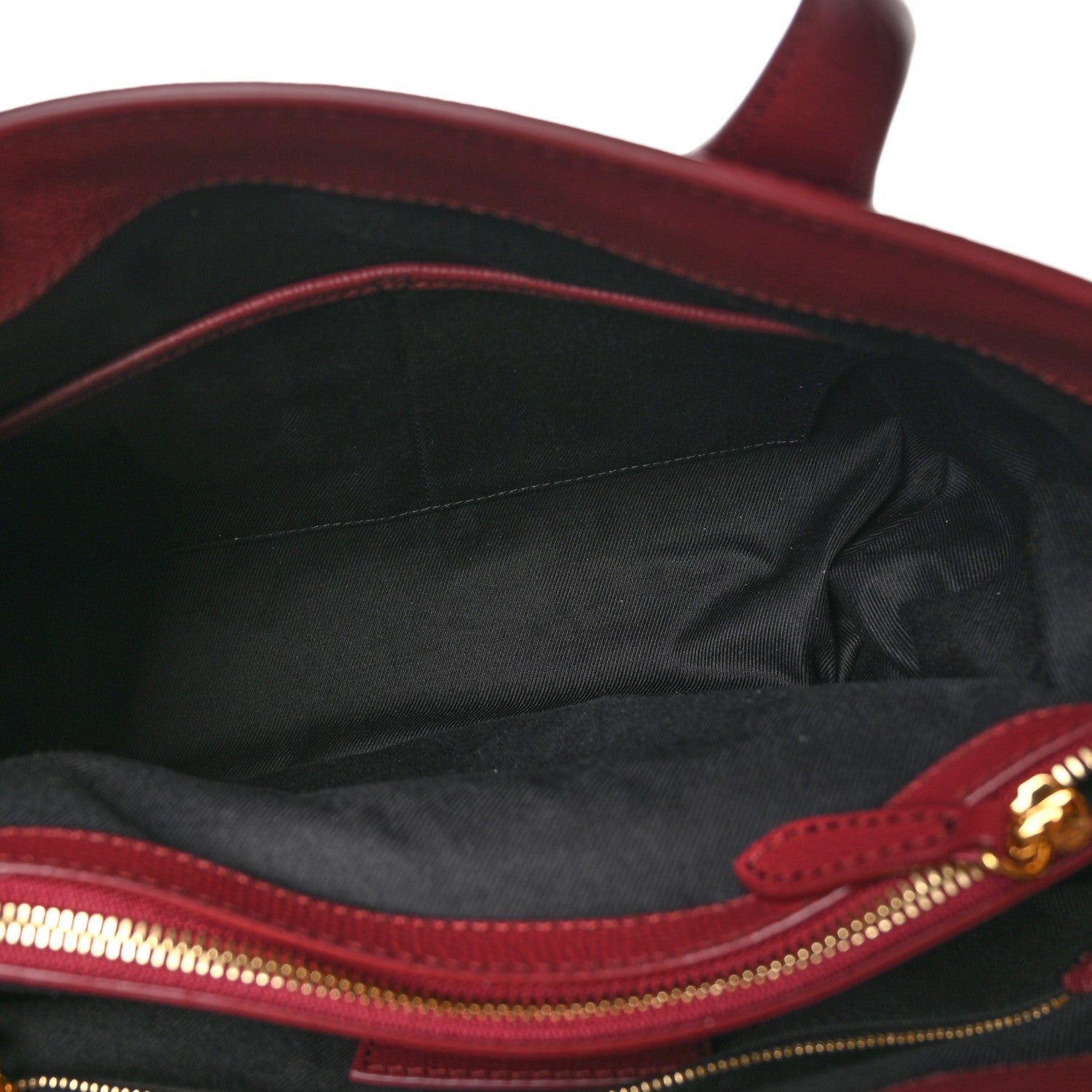 Burberry Grainy Calfskin House Check Medium Banner Tote Crimson 6 of 10