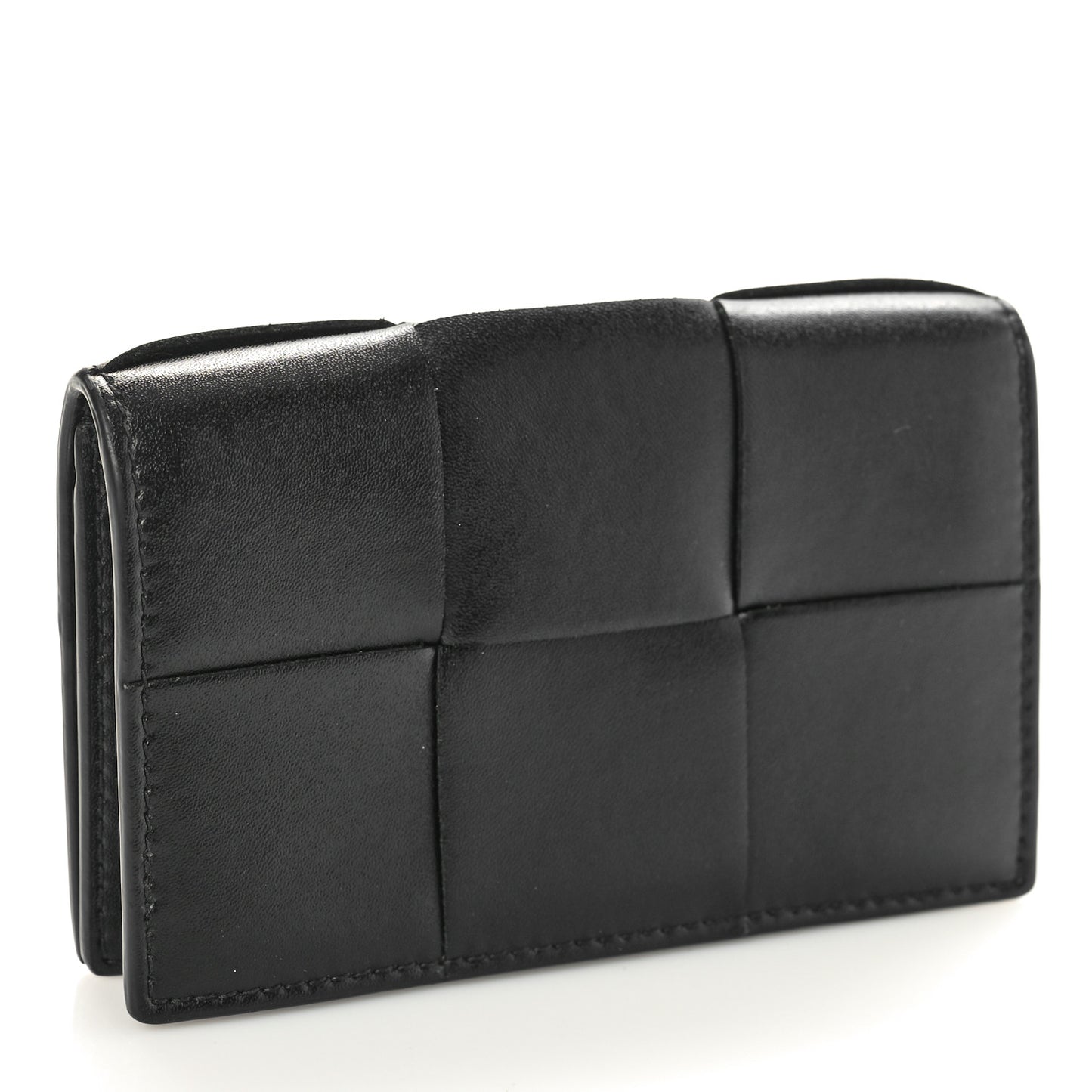 Nappa Maxi Intrecciato Card Holder Wallet Black