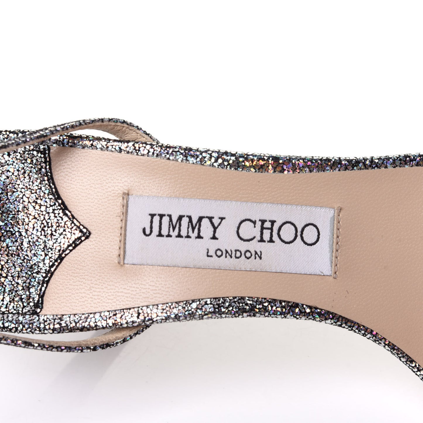 Metallic Calfskin Minny 85 Ankle Strap Sandals 38.5 Silver