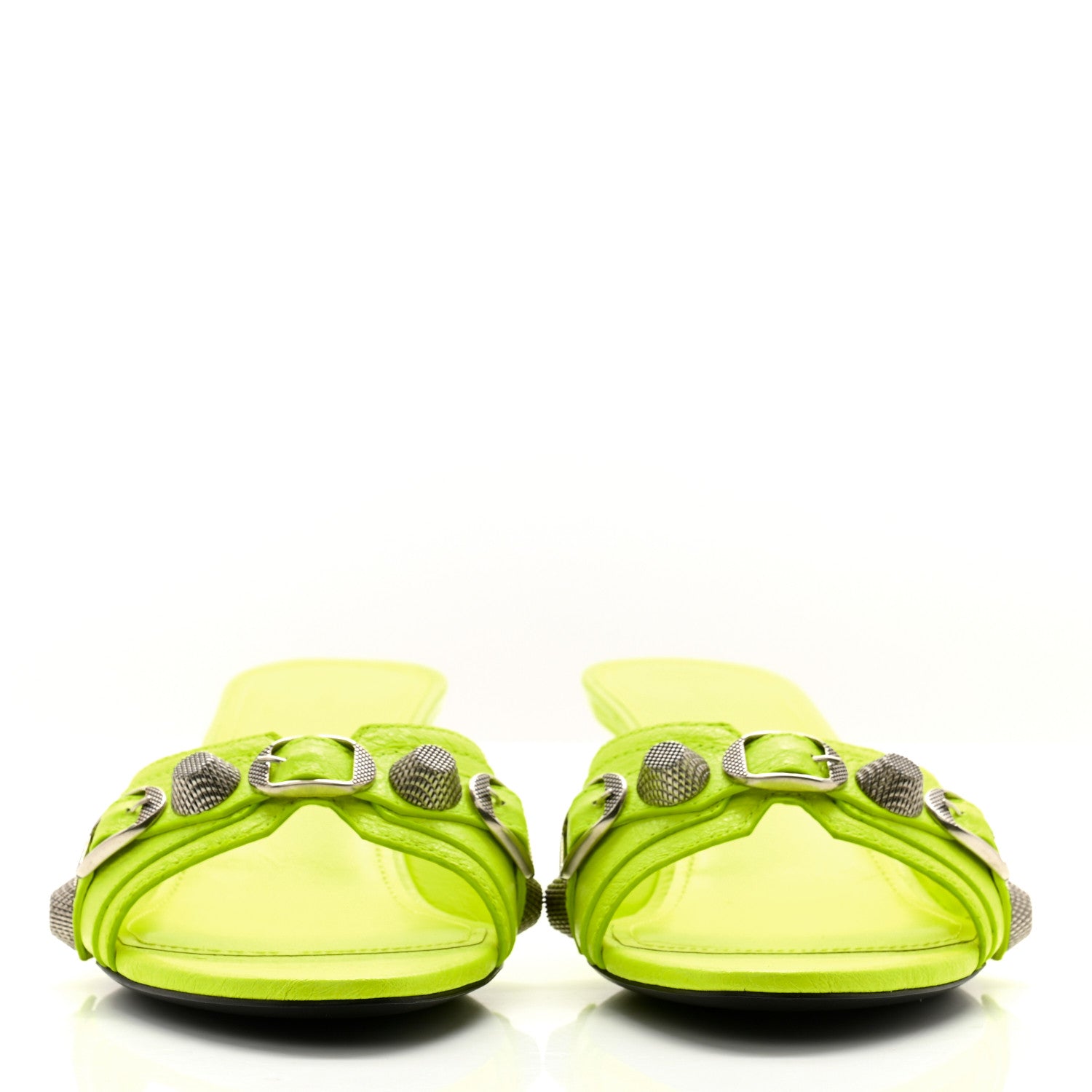 Balenciaga Agneau Arena Cagole 50mm Slide Sandals 39 Fluo Yellow 2 of 13