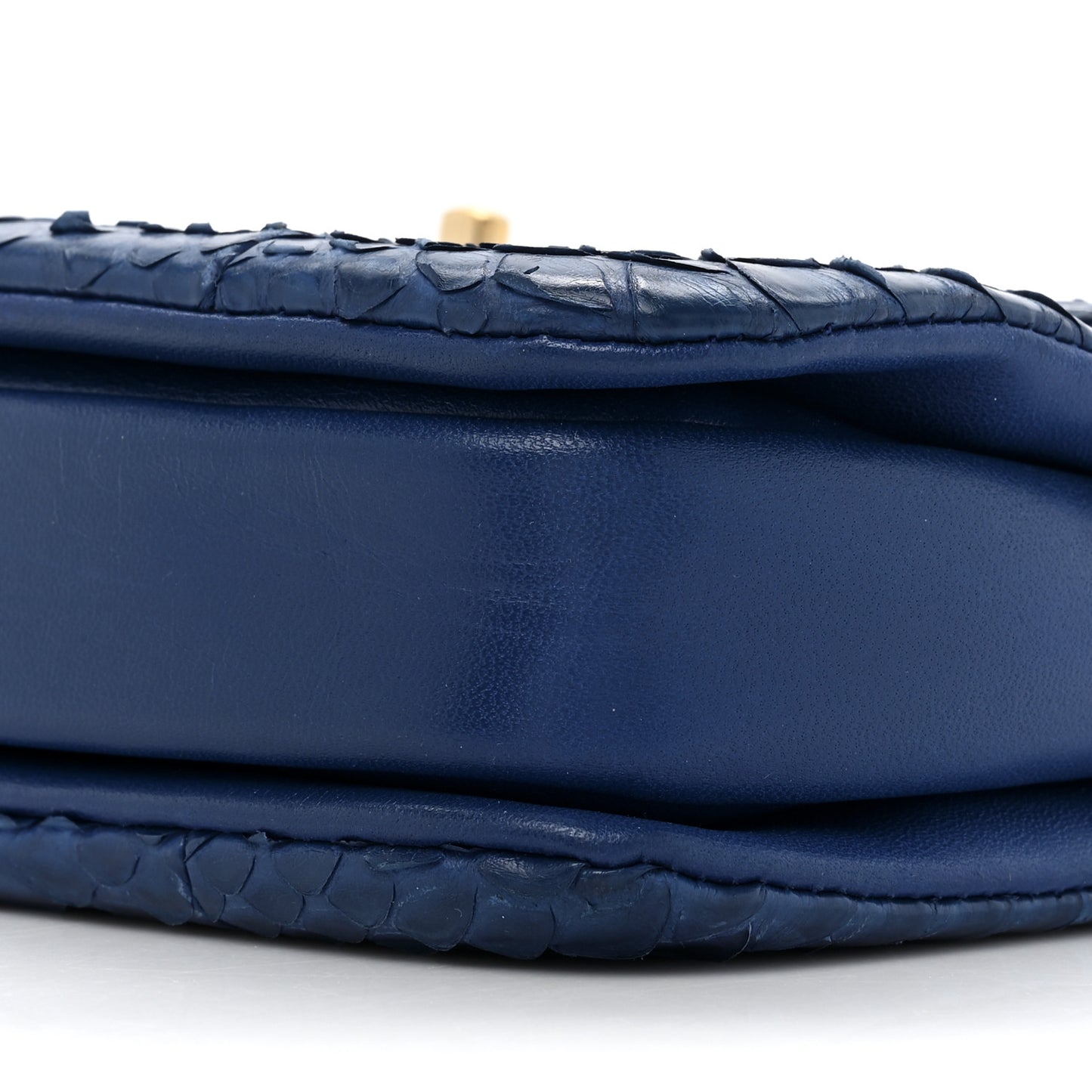 Snakeskin Quilted Small Trendy CC Chain Dual Handle Flap Bag Blue