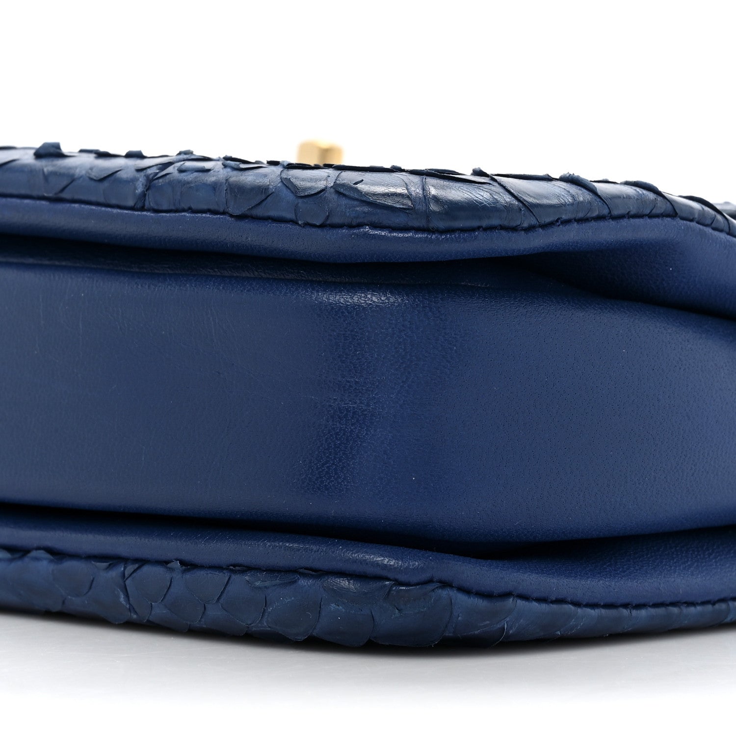 Chanel Snakeskin Quilted Small Trendy CC Chain Dual Handle Flap Bag Blue 10 of 11