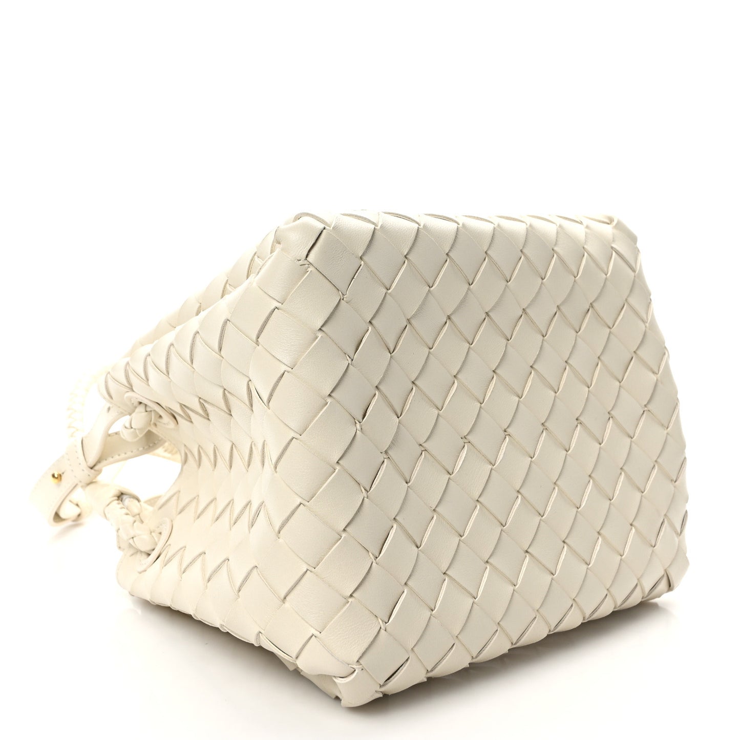 Nappa Intrecciato Small Parachute Shoulder Bag Sea Salt