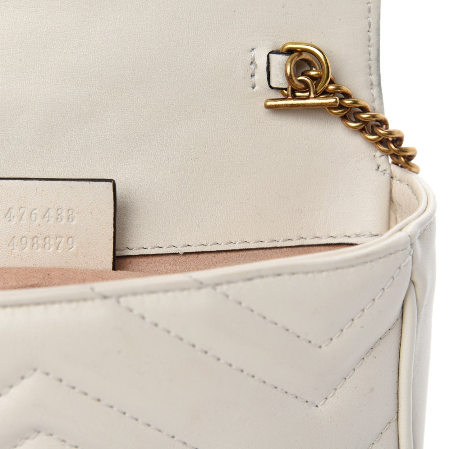 Calfskin Matelasse Super Mini GG Marmont Shoulder Bag White