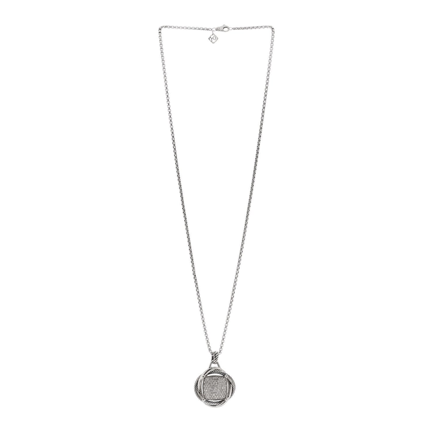 Sterling Silver Diamond 32mm Infinity Pendant Necklace