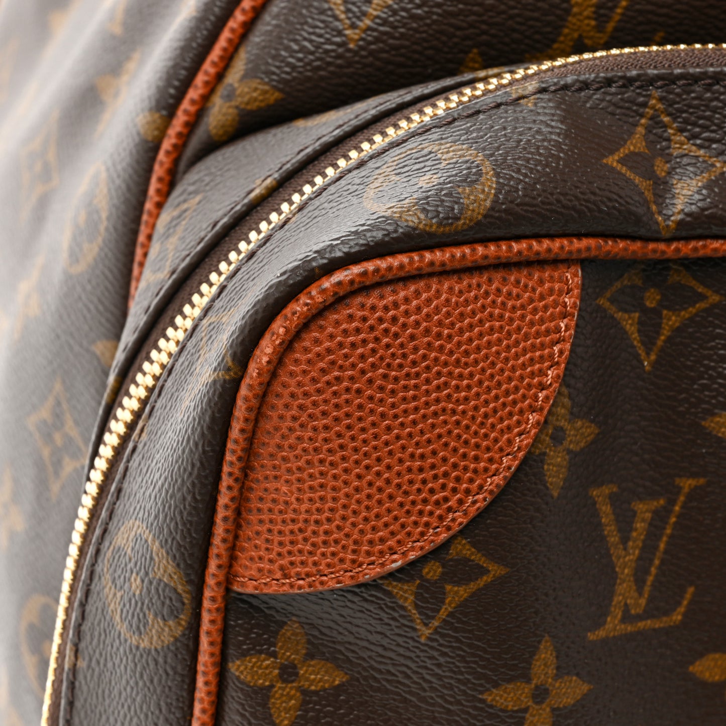 X NBA Monogram Grain Cowhide Ball Keepall Trio Pocket Bag