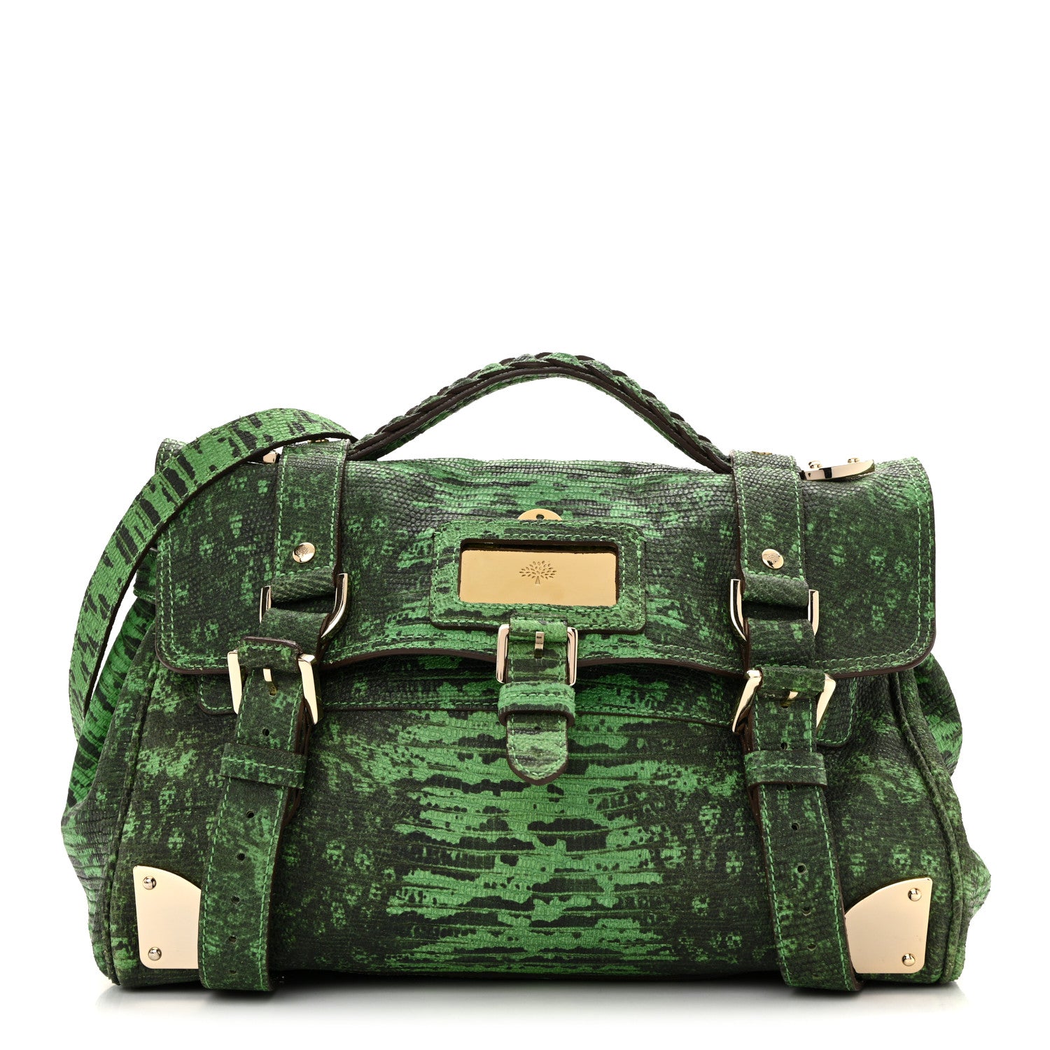 Mulberry Lizard Print Travel Day Grass Green 1841732 – FASHIONPHILE