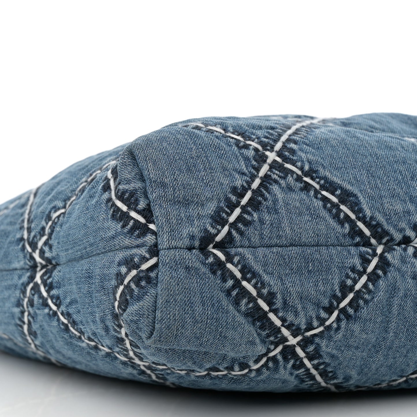Denim Quilted Stitched Small Chanel 22 Blue