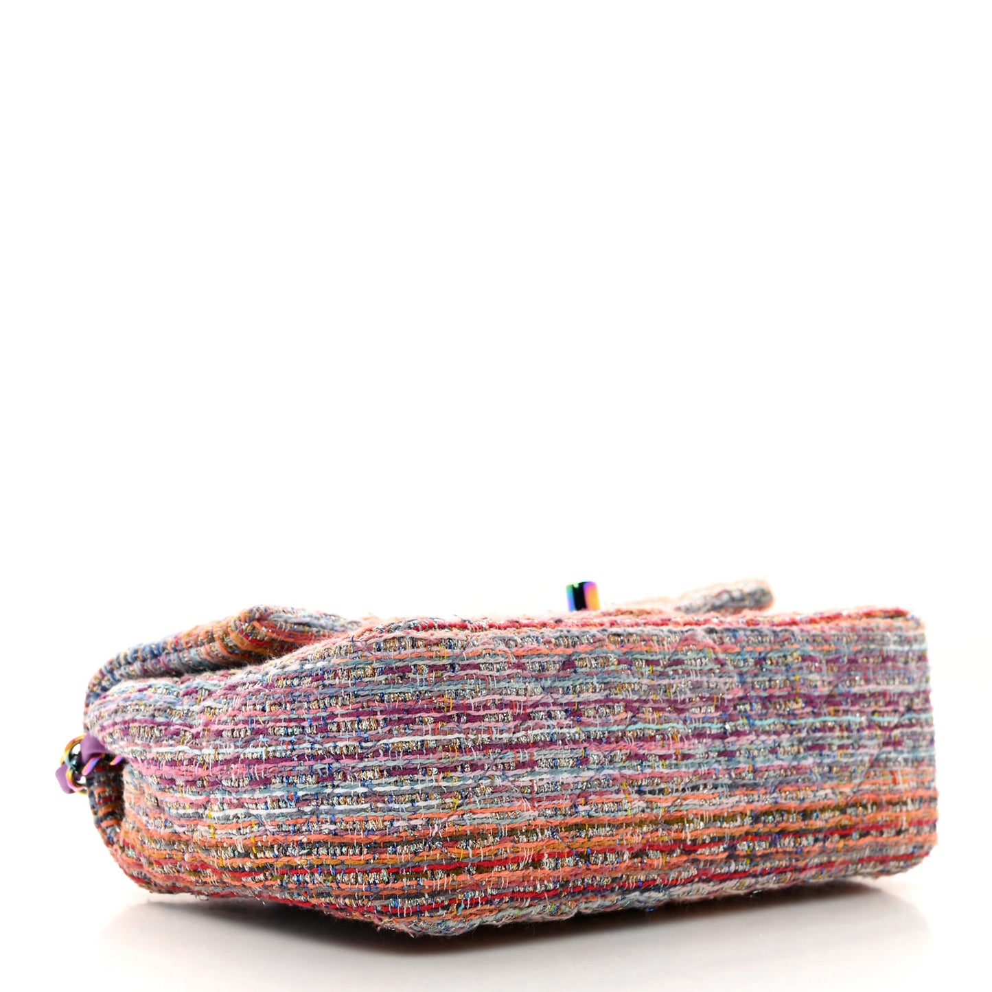 Tweed Quilted Mini Rectangular Flap Blue Pink Orange