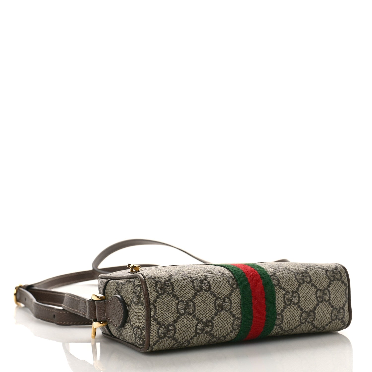 Gucci GG Supreme Monogram Web Mini Ophidia Shoulder Bag Brown 4 of 9