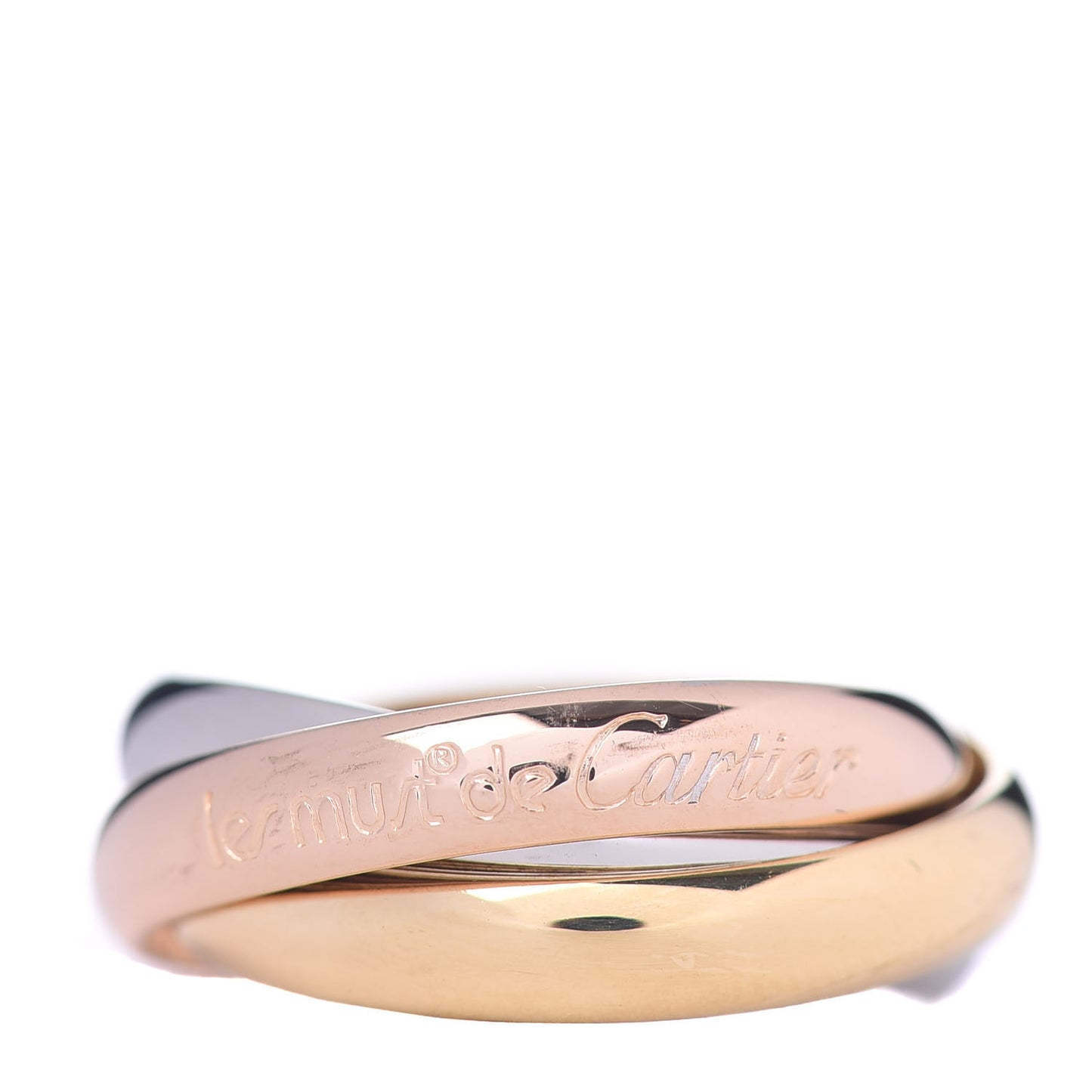 18K Pink Yellow White Gold Classic Les Must De Trinity Ring 53 6.25