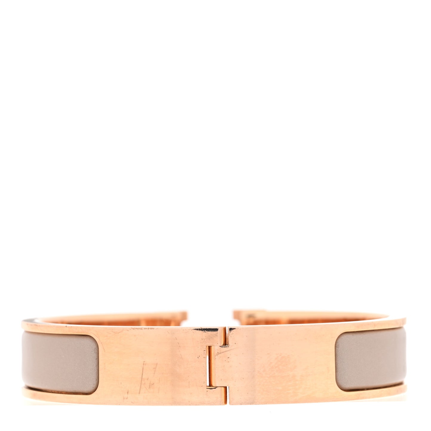 Enamel Narrow Clic Clac H Bracelet PM Marron Glace