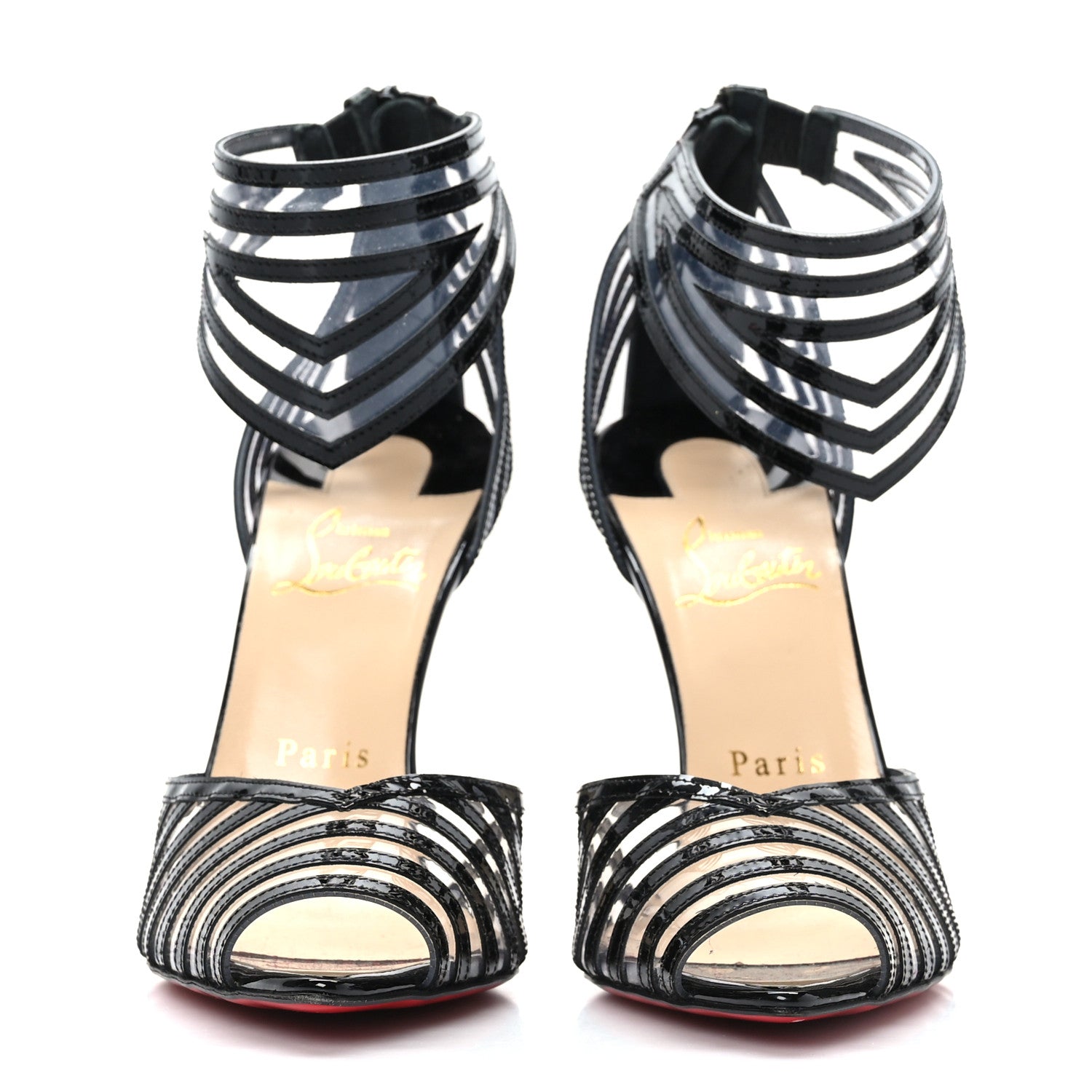 Christian Louboutin Specchio PVC Maratena 100 Sandal Heels 37.5 Black 2 of 7