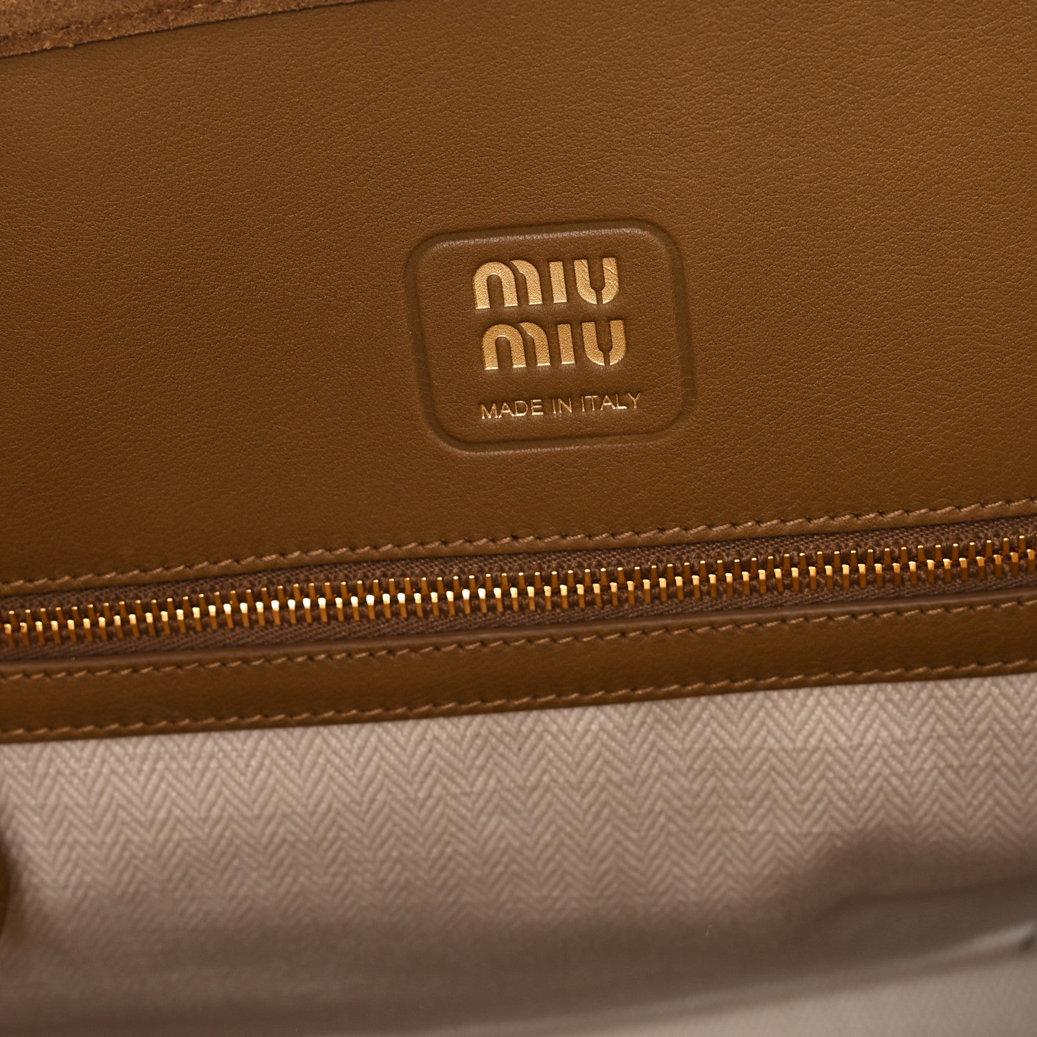 Miu Miu Camoscio Large Aventure Bag Olive Green 6 of 11