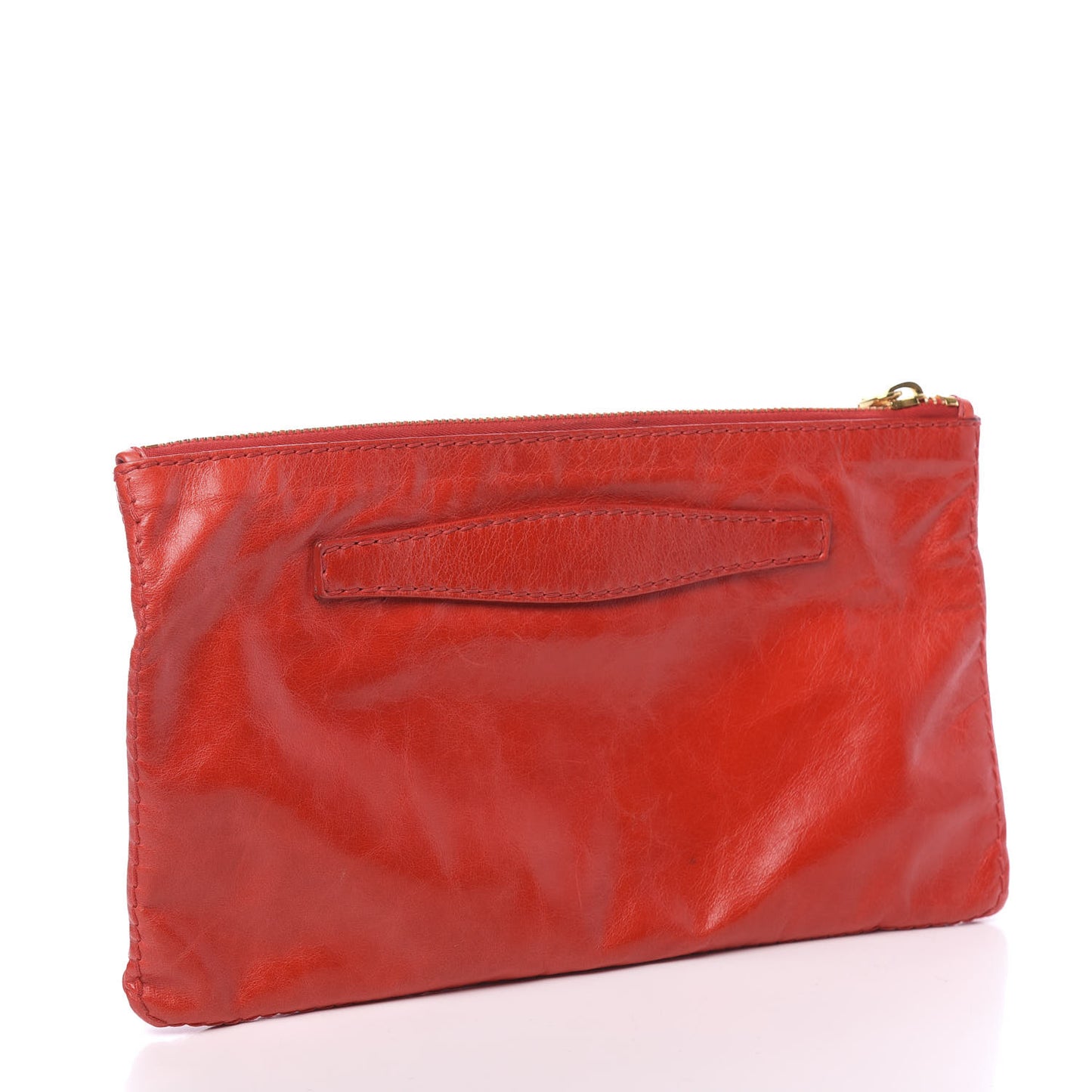 Vitello Shine Clutch Red