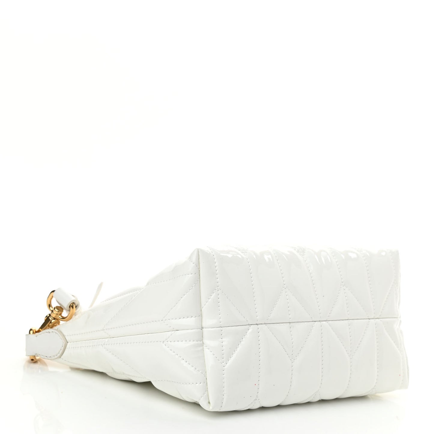 Iridescent Fabric Quilted Mini Spirit Ciré Bag White
